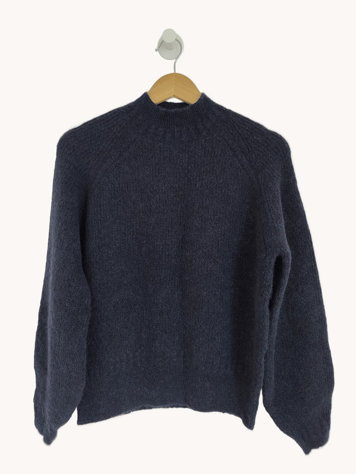 Navy blue alpaca high-neck sweater — Sézane