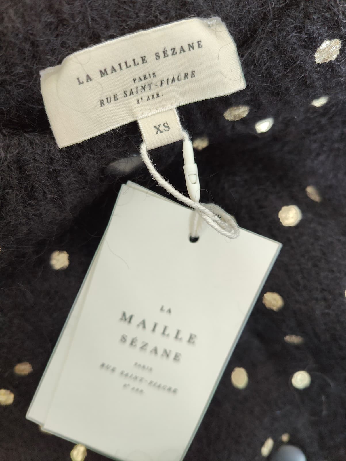 Gilet Sézane noir à pois dorés – Taille XS — photo 5