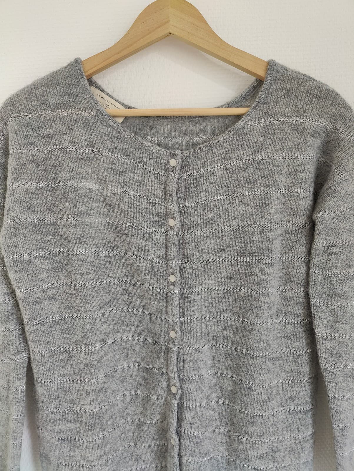 Cardigan gris chiné boutonné Sézane – Taille XS — photo 2