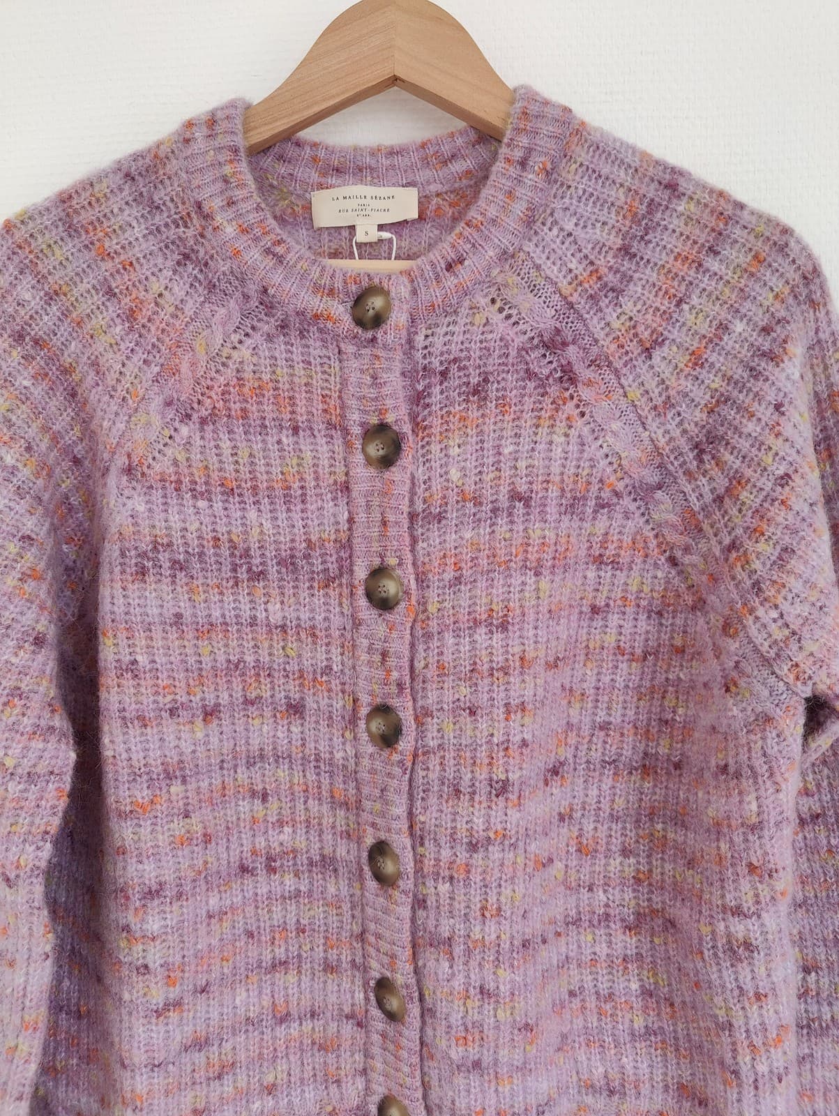 Gilet en maille lilas chinée Sézane – Taille S — photo 2
