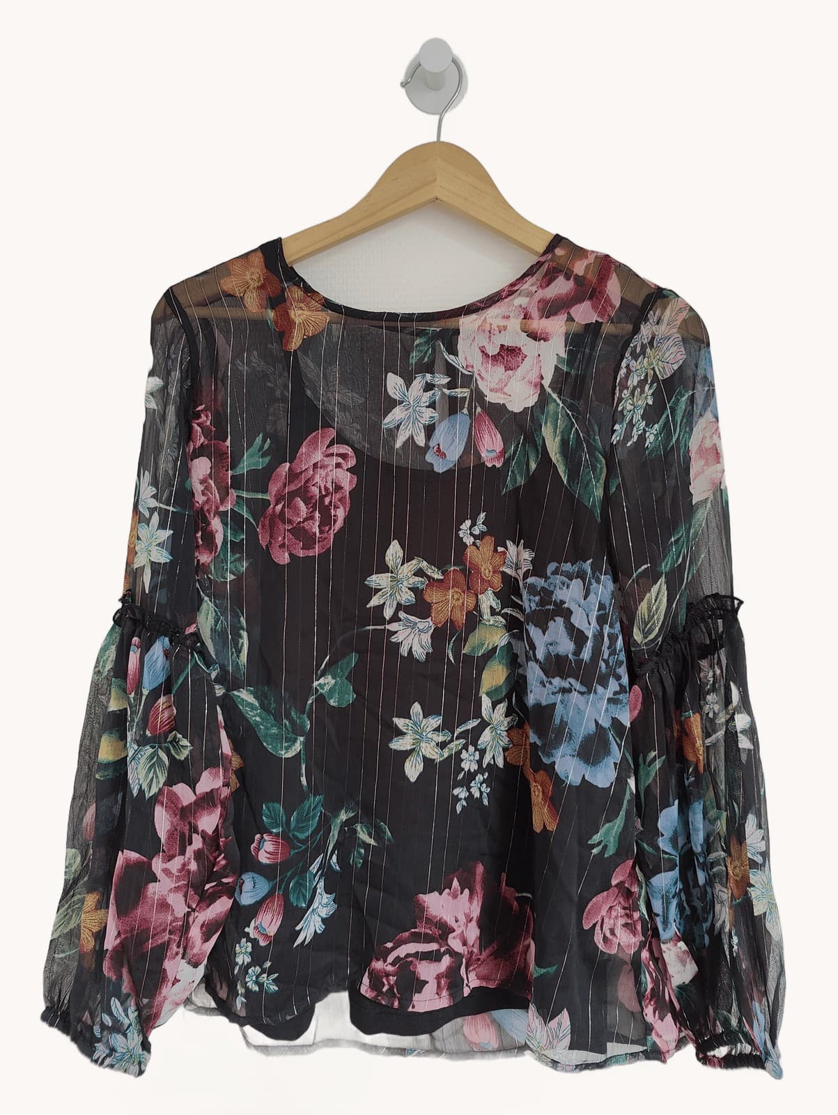 Blusa Object florida preta – Tamanho 38