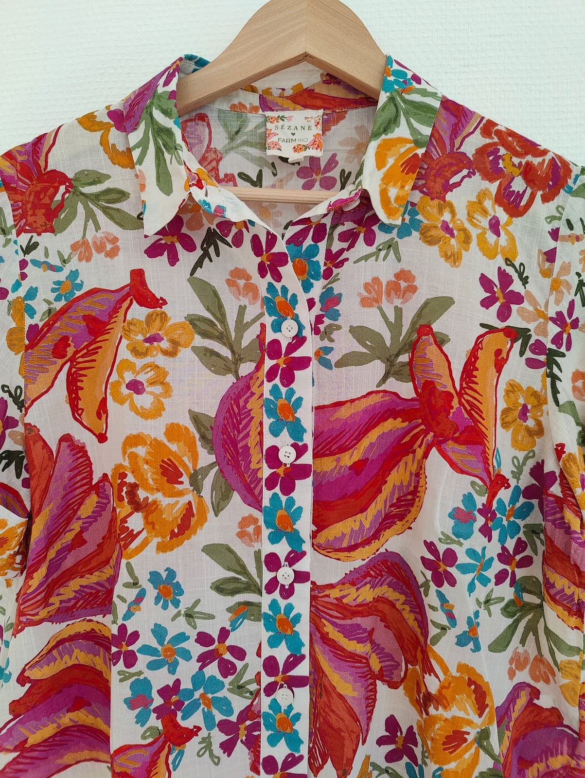 Chemisier floral imprimé tropical Sézane x Farm Rio – Taille L — photo 2