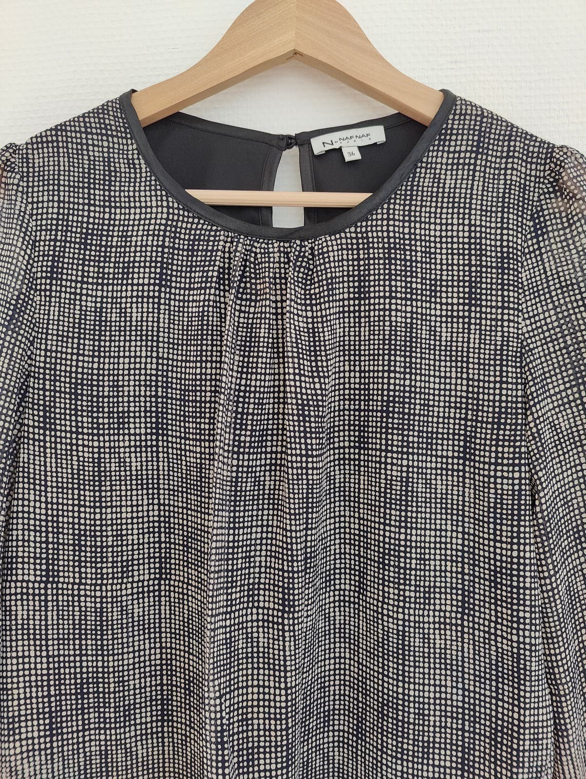 Blouse à carreaux noir et blanc Naf Naf – Taille 36 — photo 2