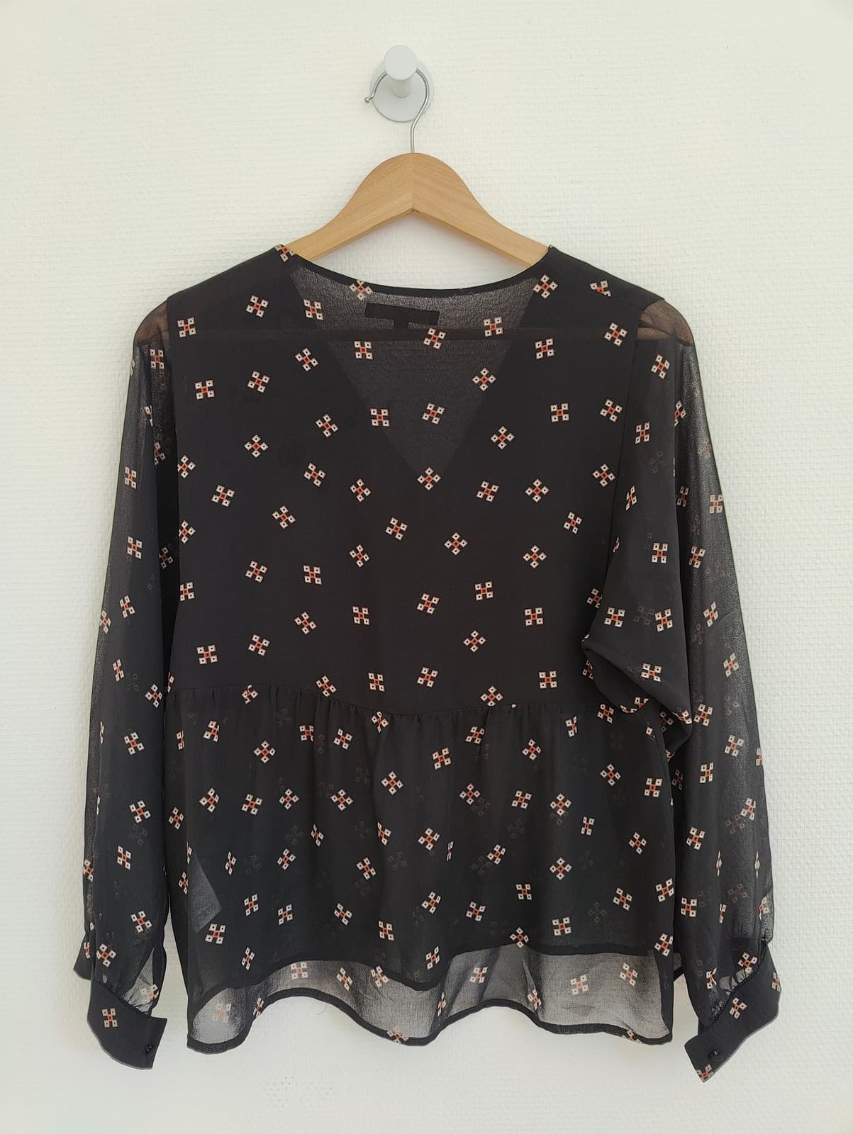Blouse noire à motif géométrique Maje – Taille 1 — photo 3