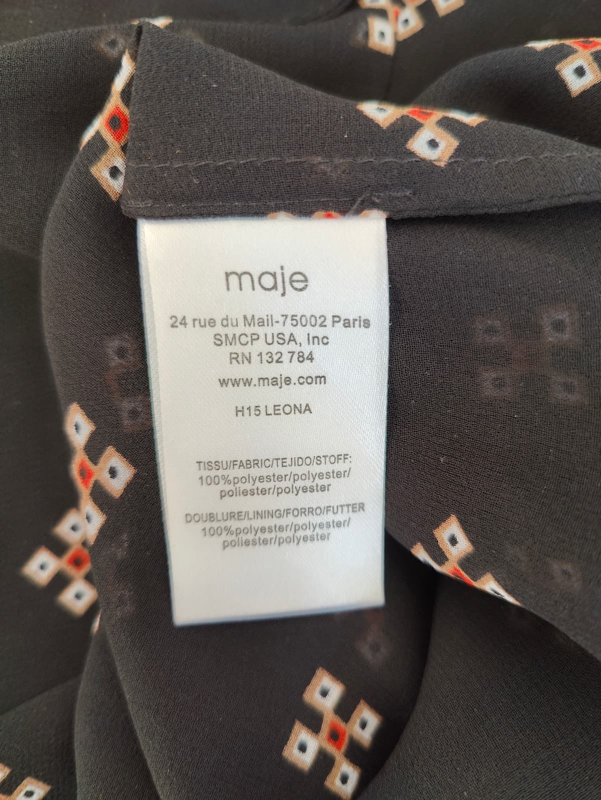 Blouse noire à motif géométrique Maje – Taille 1 — photo 5