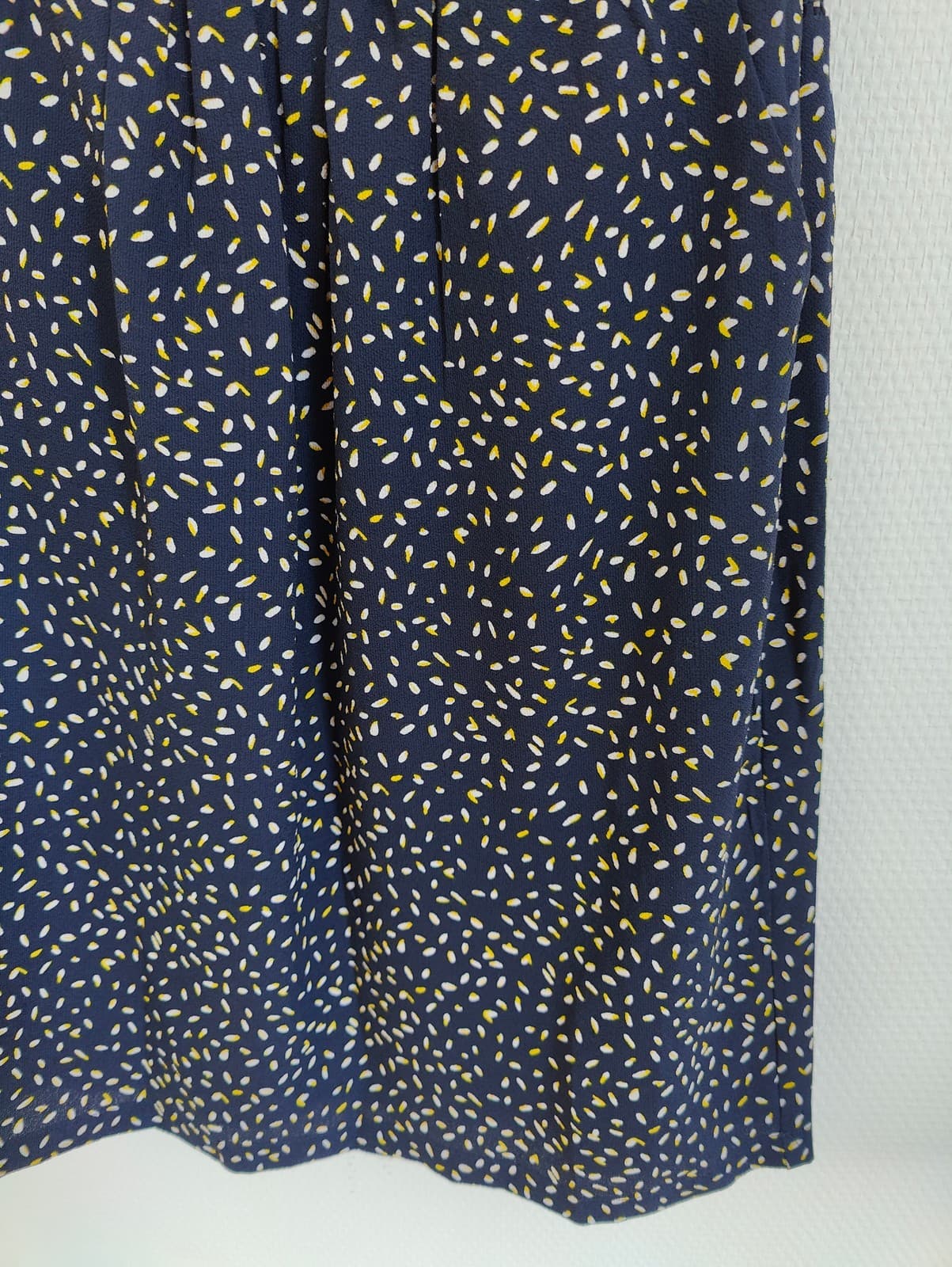 Robe cache-cœur à pois bleu marine Molly Bracken – Taille XS — photo 3