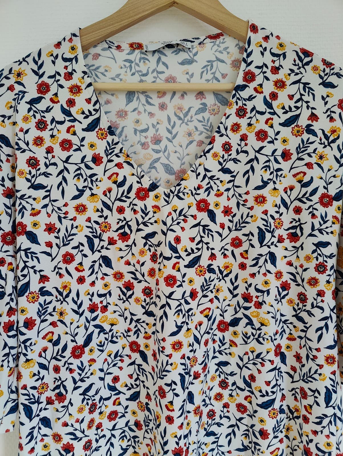 Robe fleurie écrue manches 3/4 Mango – Taille S — photo 2