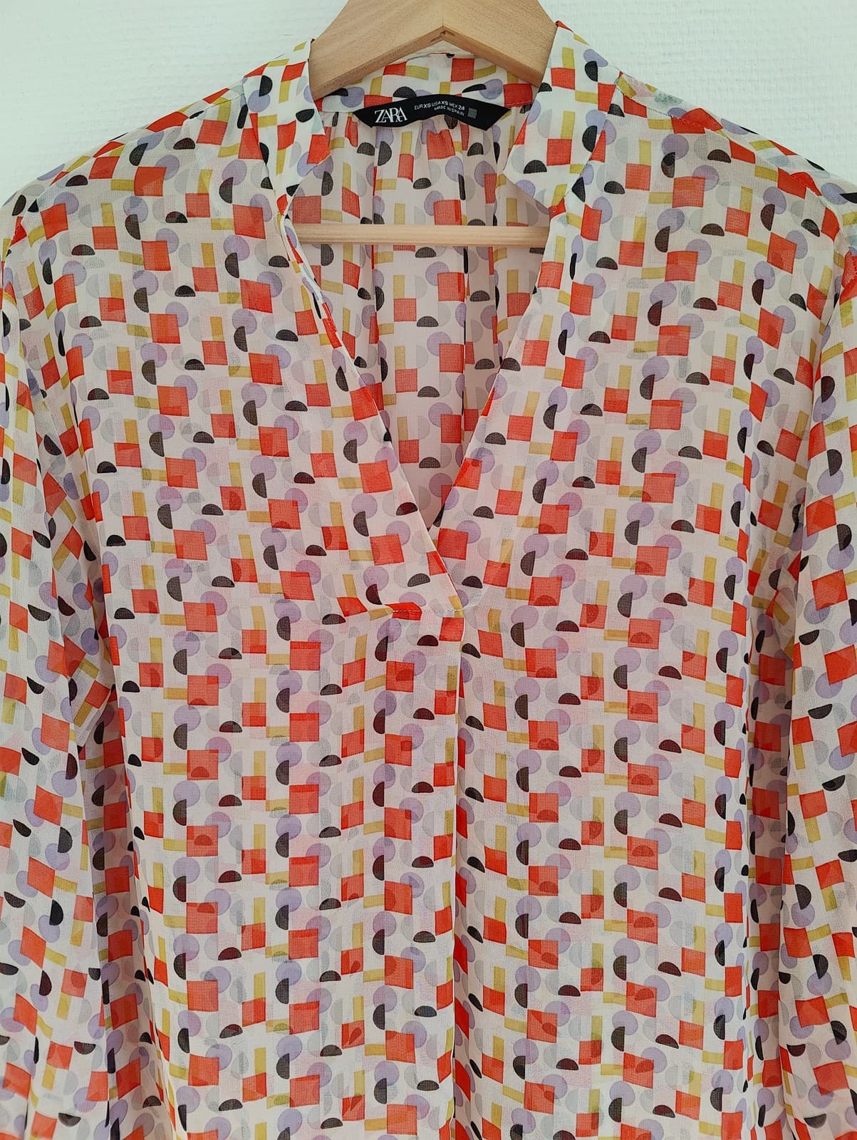 Blouse fluide à motif géométrique Zara – Taille XS — photo 2