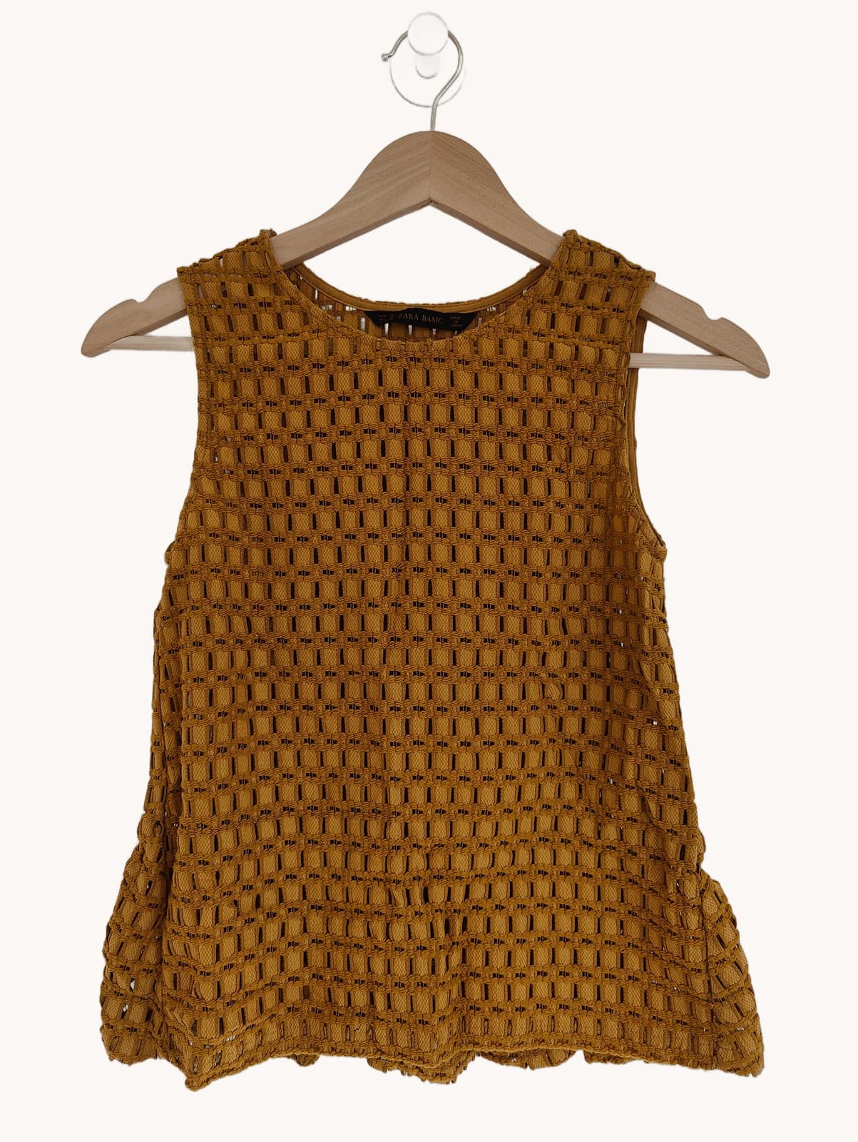 Top sem mangas de malha rendada Zara – Tamanho XS