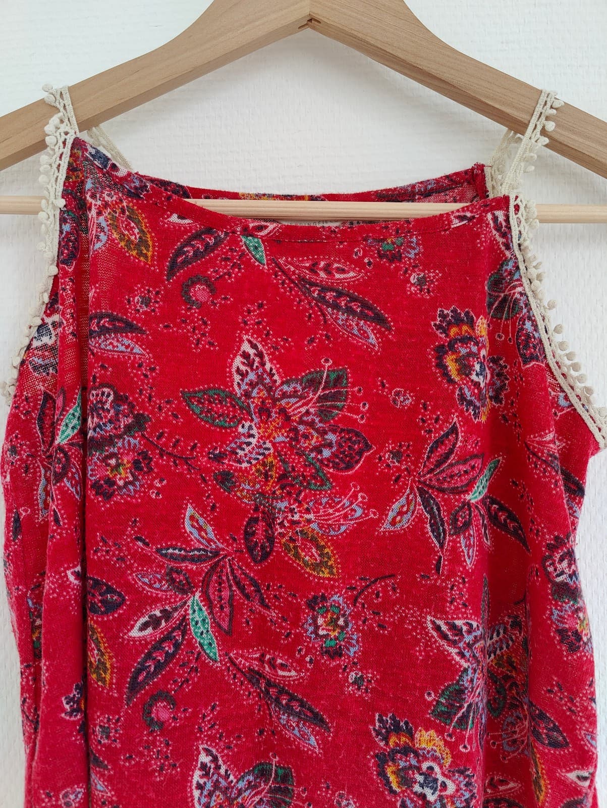 Top bohème rouge à motif cachemire Springfield – Taille M — photo 2