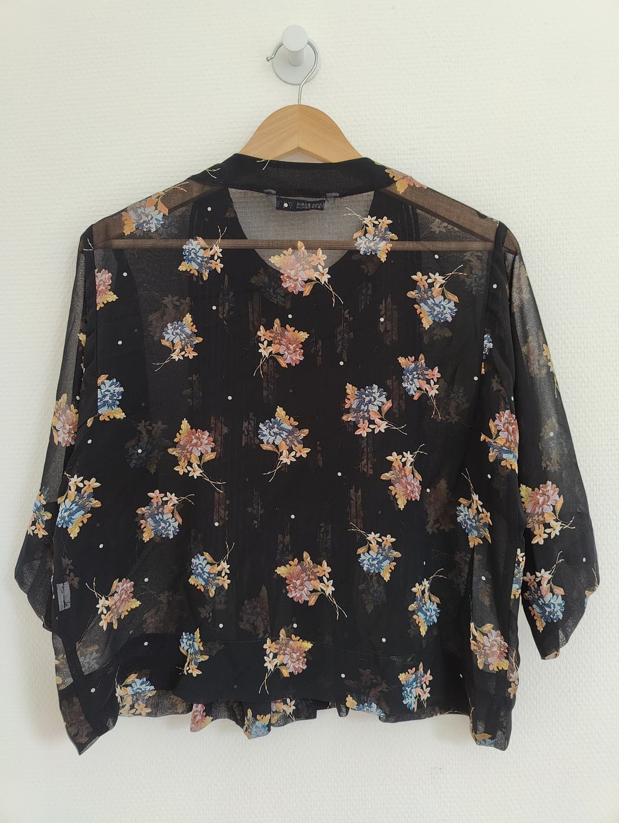 Blouse fleurie noire manches 3/4 Zara – Taille S — photo 5