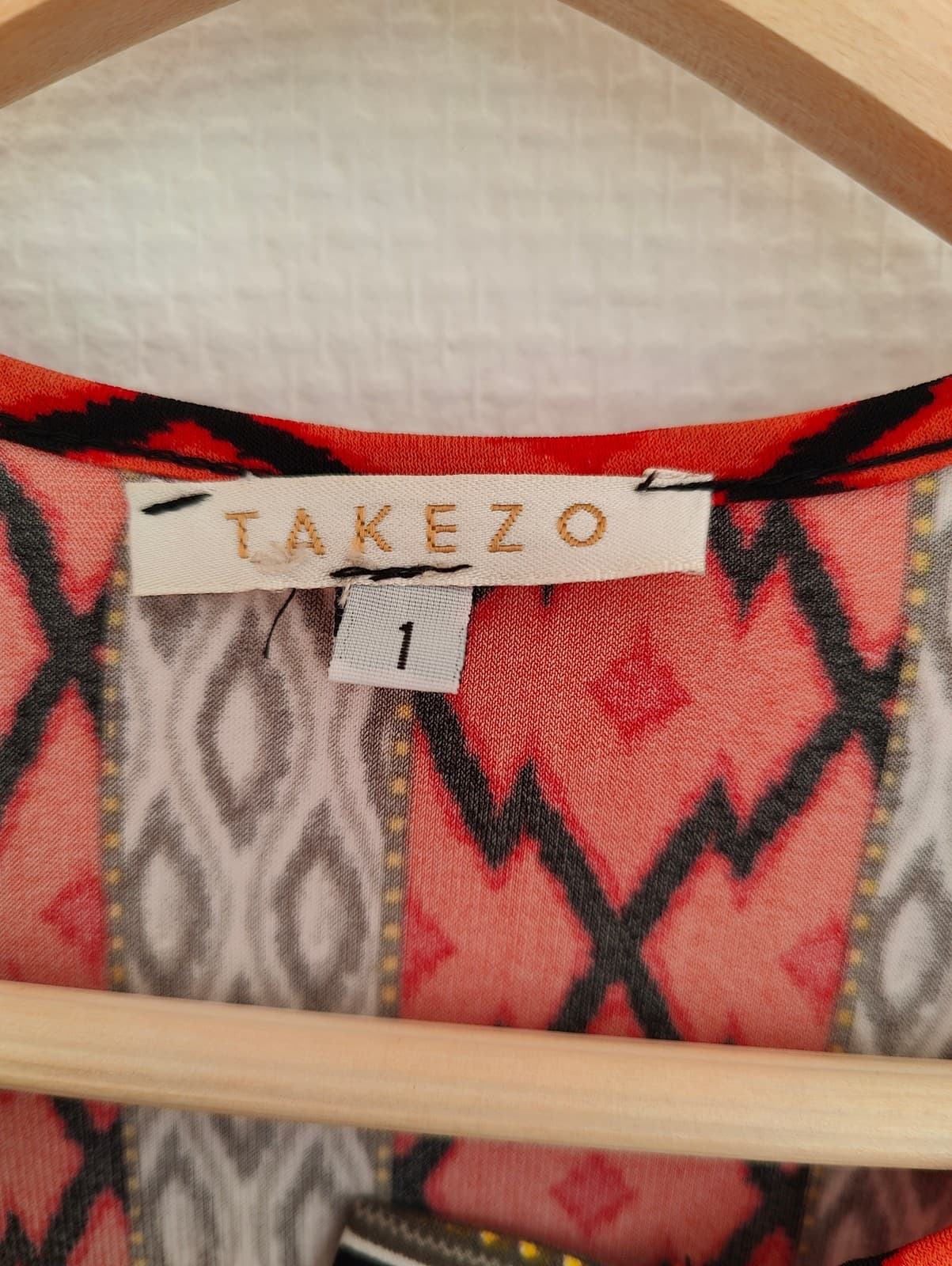 Blouse takezo rouge à motifs ethniques – Taille S — photo 4