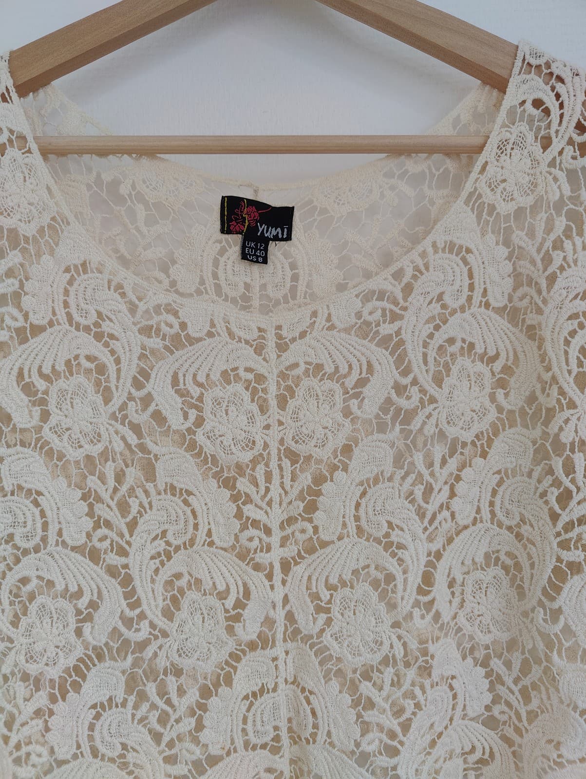 Top court en crochet écru Yumi – Taille 40 — photo 2