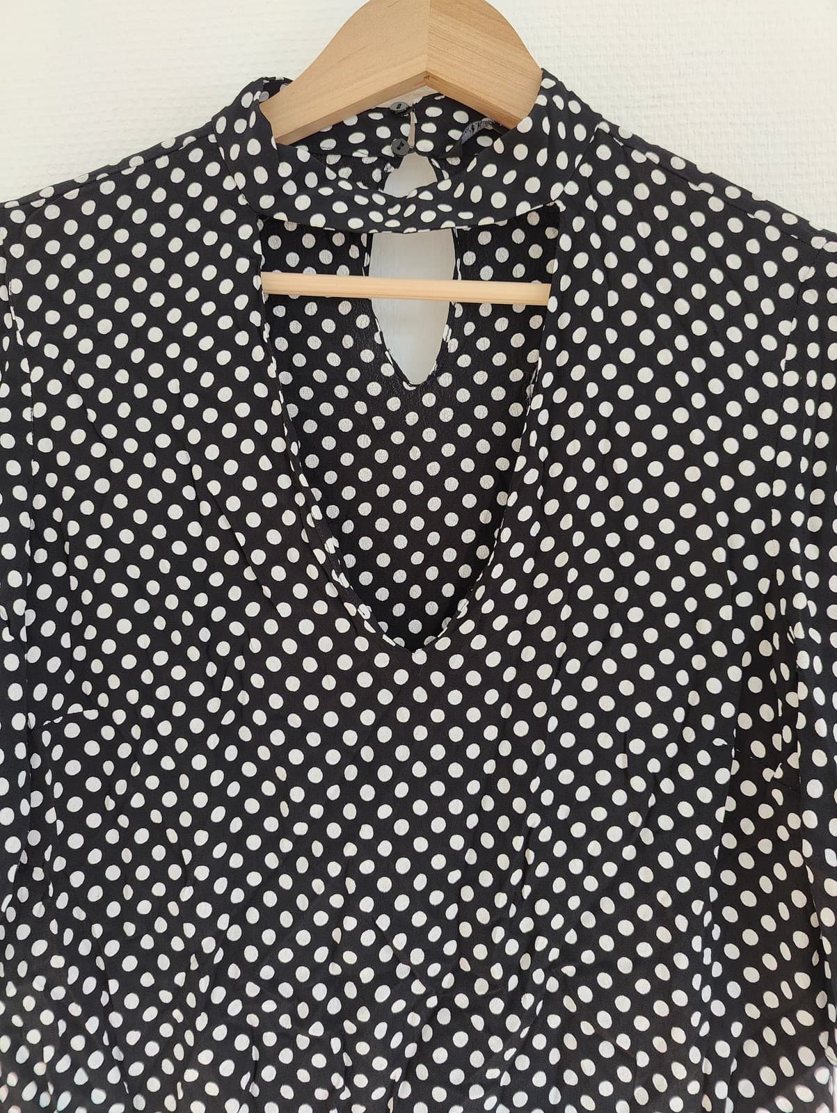 Blouse à pois noir et blanc Zara – Taille S — photo 2