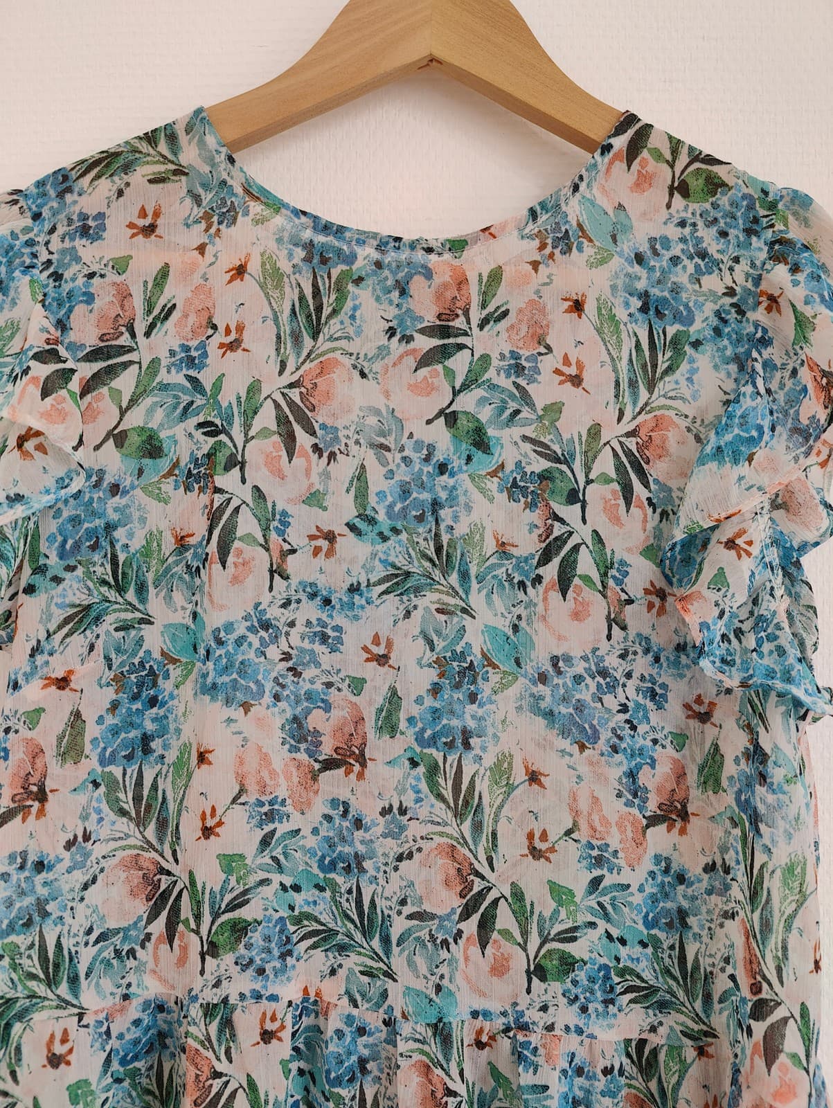 Top fleuri à volants et col rond Mango – Taille M — photo 2