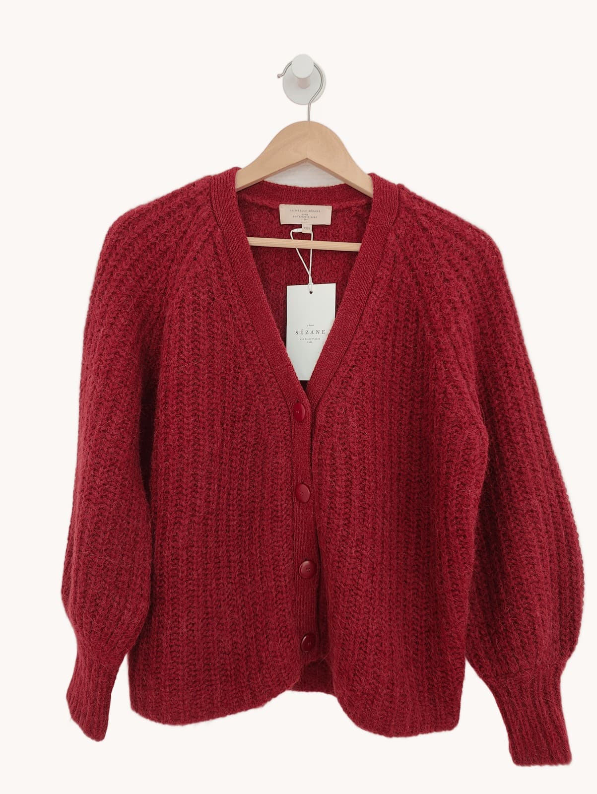 Gilet en maille alpaga bordeaux Sézane – Taille XXS — photo 1