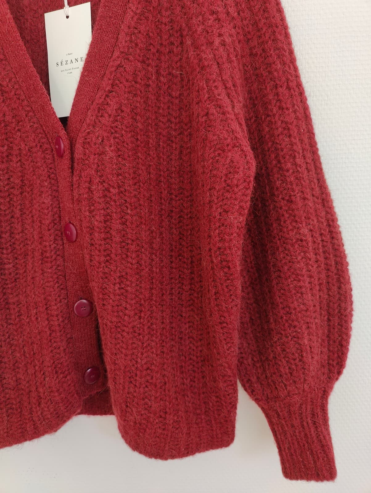 Gilet en maille alpaga bordeaux Sézane – Taille XXS — photo 3