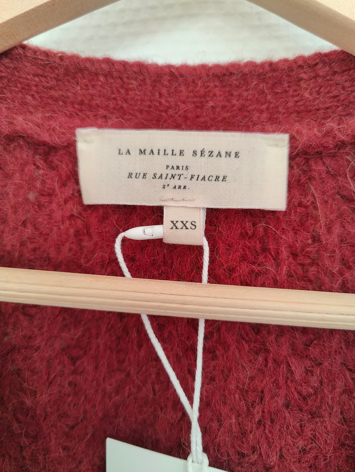 Gilet en maille alpaga bordeaux Sézane – Taille XXS — photo 5
