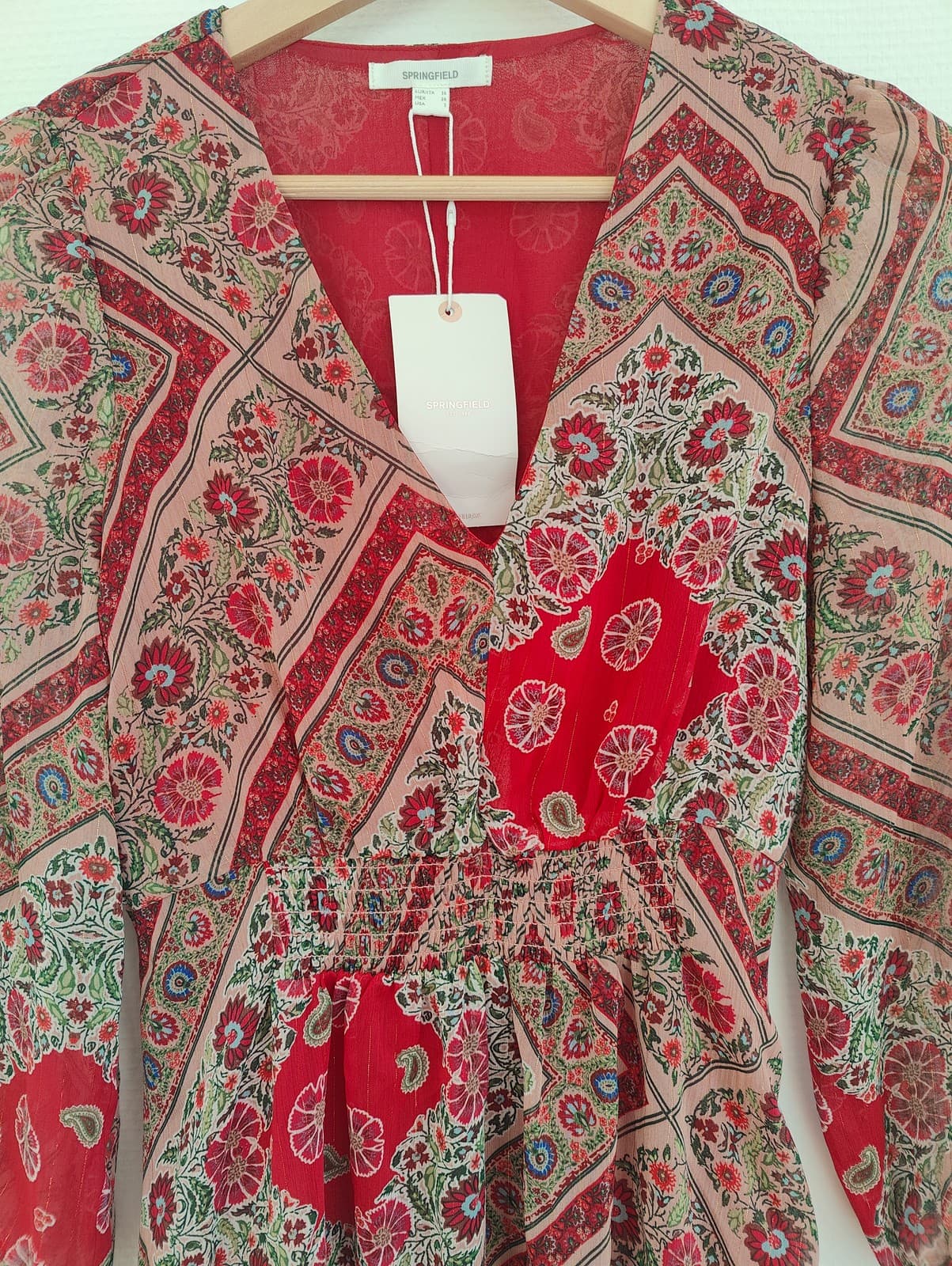 Robe à imprimé cachemire rouge Springfield – Taille S — photo 2