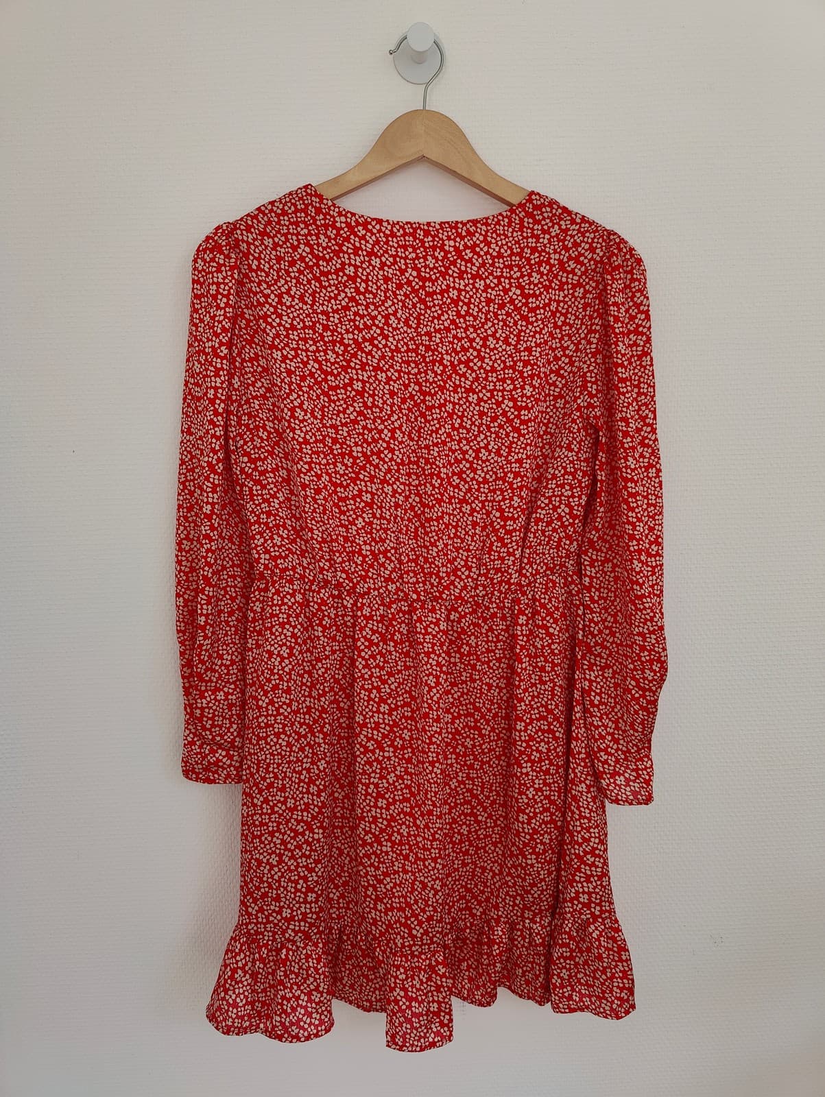 Robe courte fleurie rouge à col V Mango – Taille S — photo 5