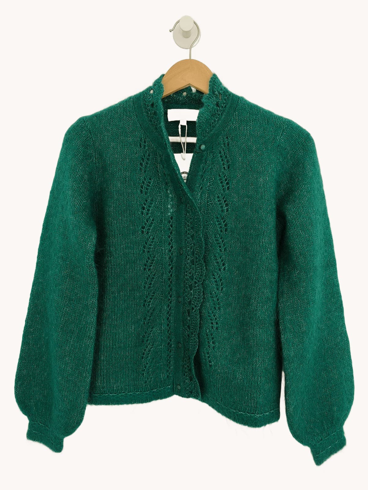 Gilet en mohair vert à col montant Sézane – Taille S — photo 1