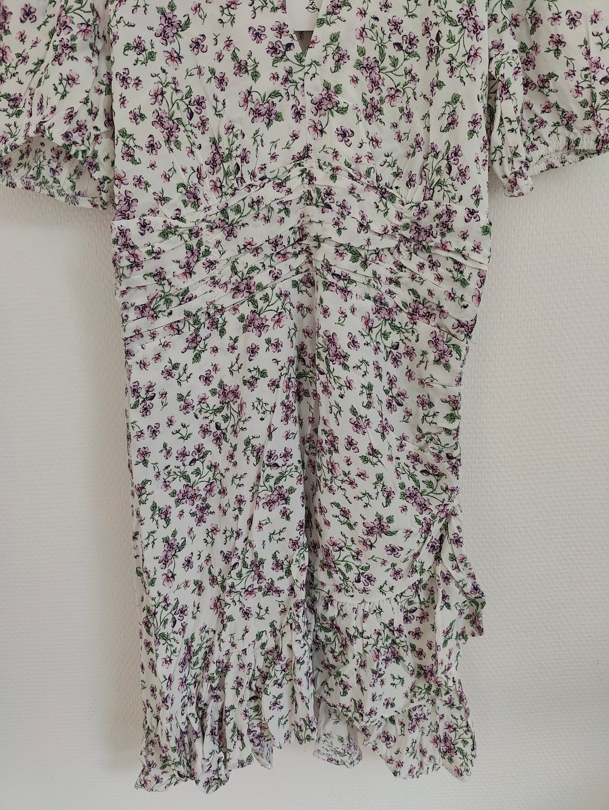 Robe courte fleurie froncée Stradivarius – Taille L — photo 3