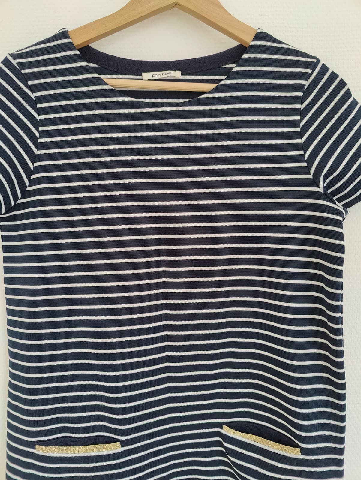 Robe courte marinière à rayures et poches Promod – Taille L — photo 2