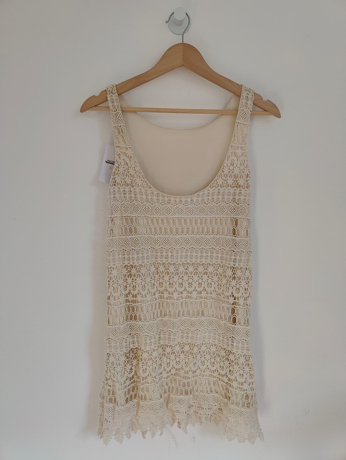 Robe en crochet dentelle écru Pull & Bear – Taille S — photo 4