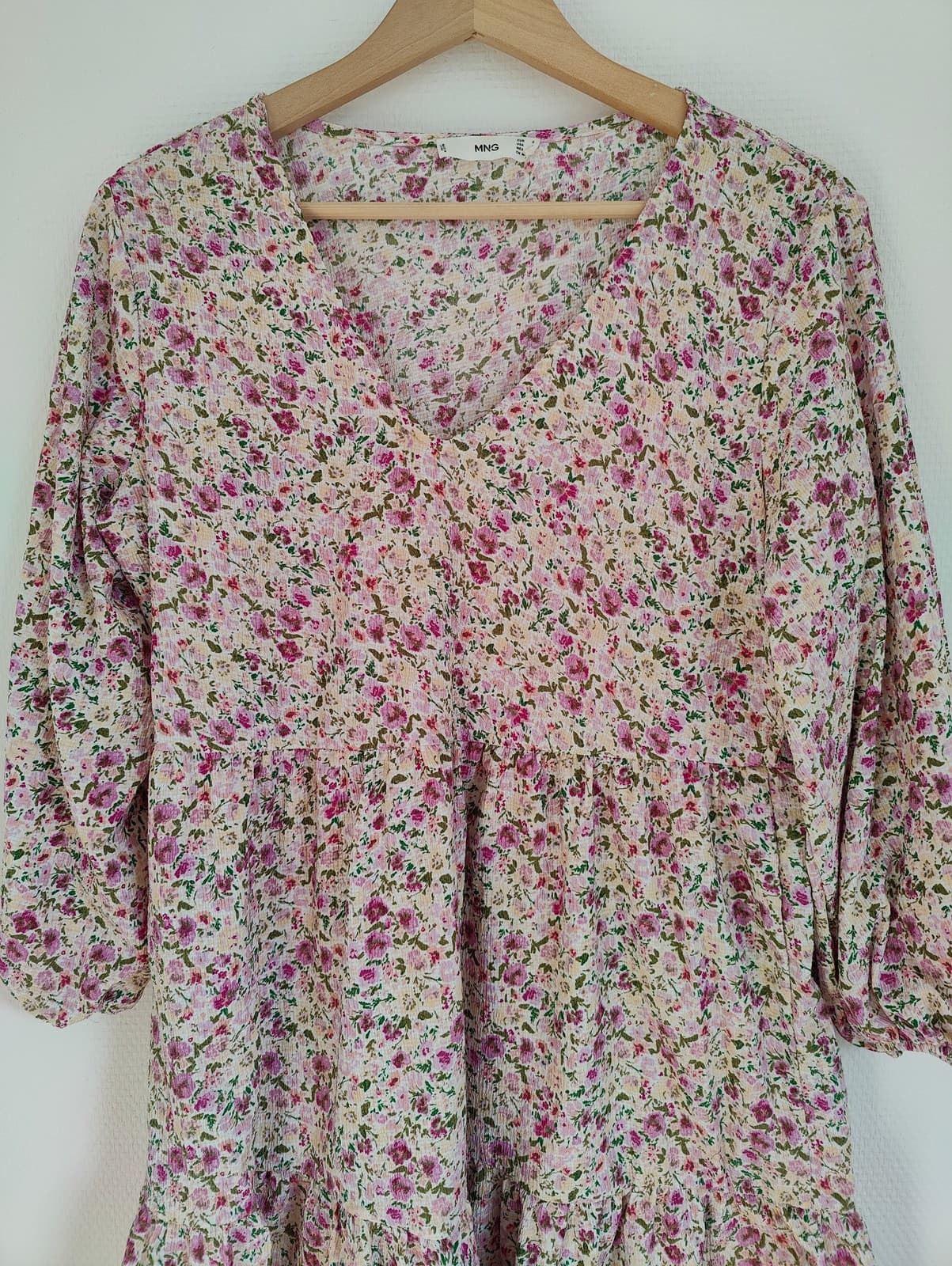 Robe Mango babydoll à imprimé fleuri rose – Taille S — photo 2