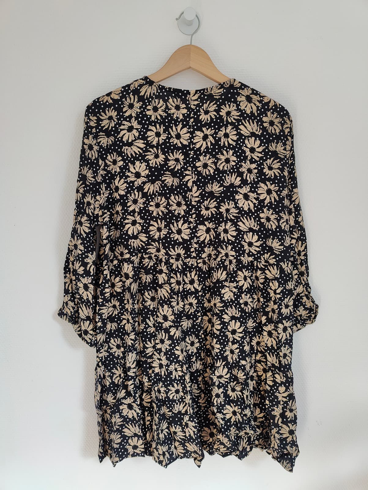 Robe à marguerites noir et beige Zara – Taille XL — photo 5