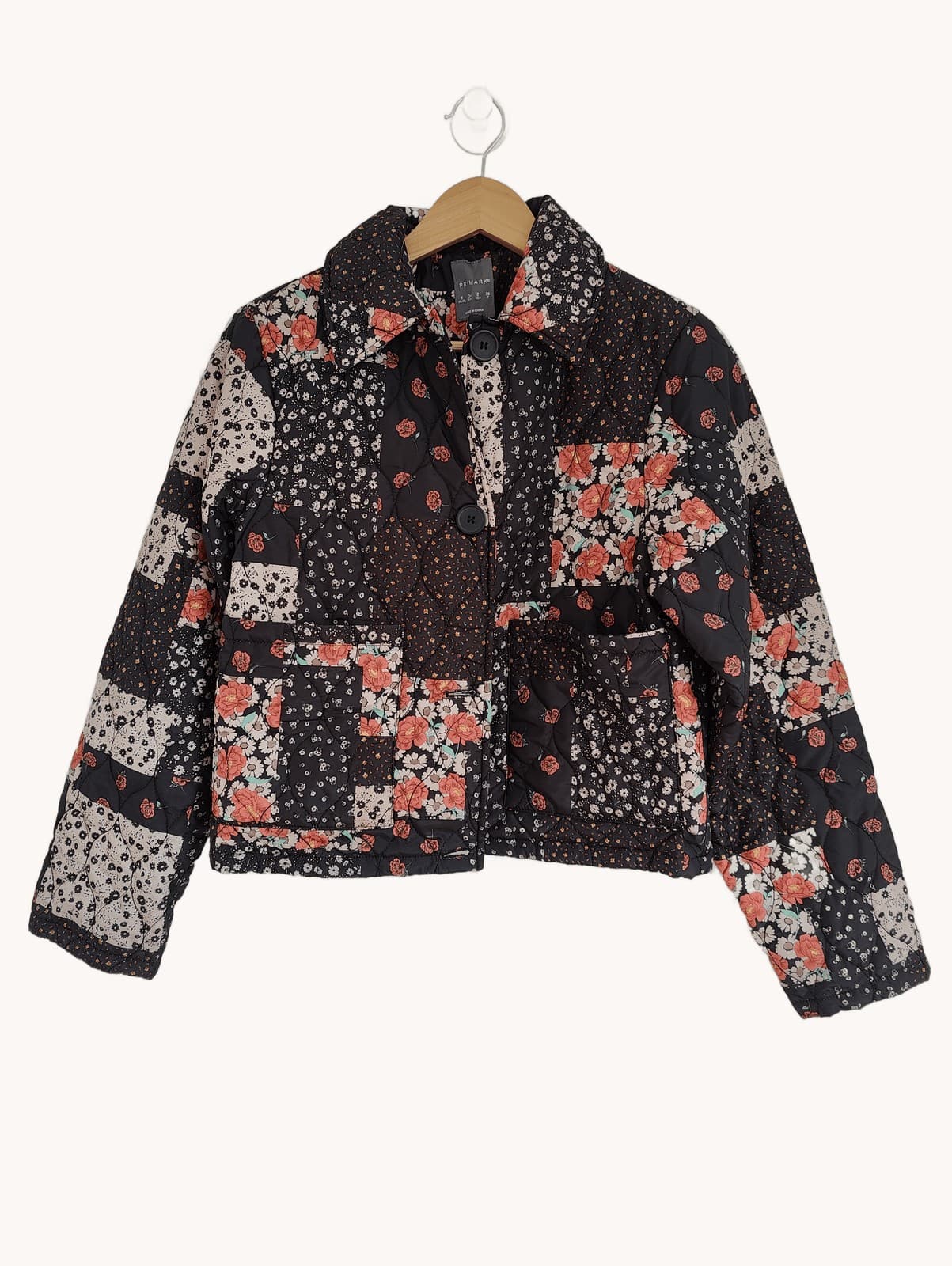 Casaco acolchoado patchwork floral Primark – Tamanho XS
