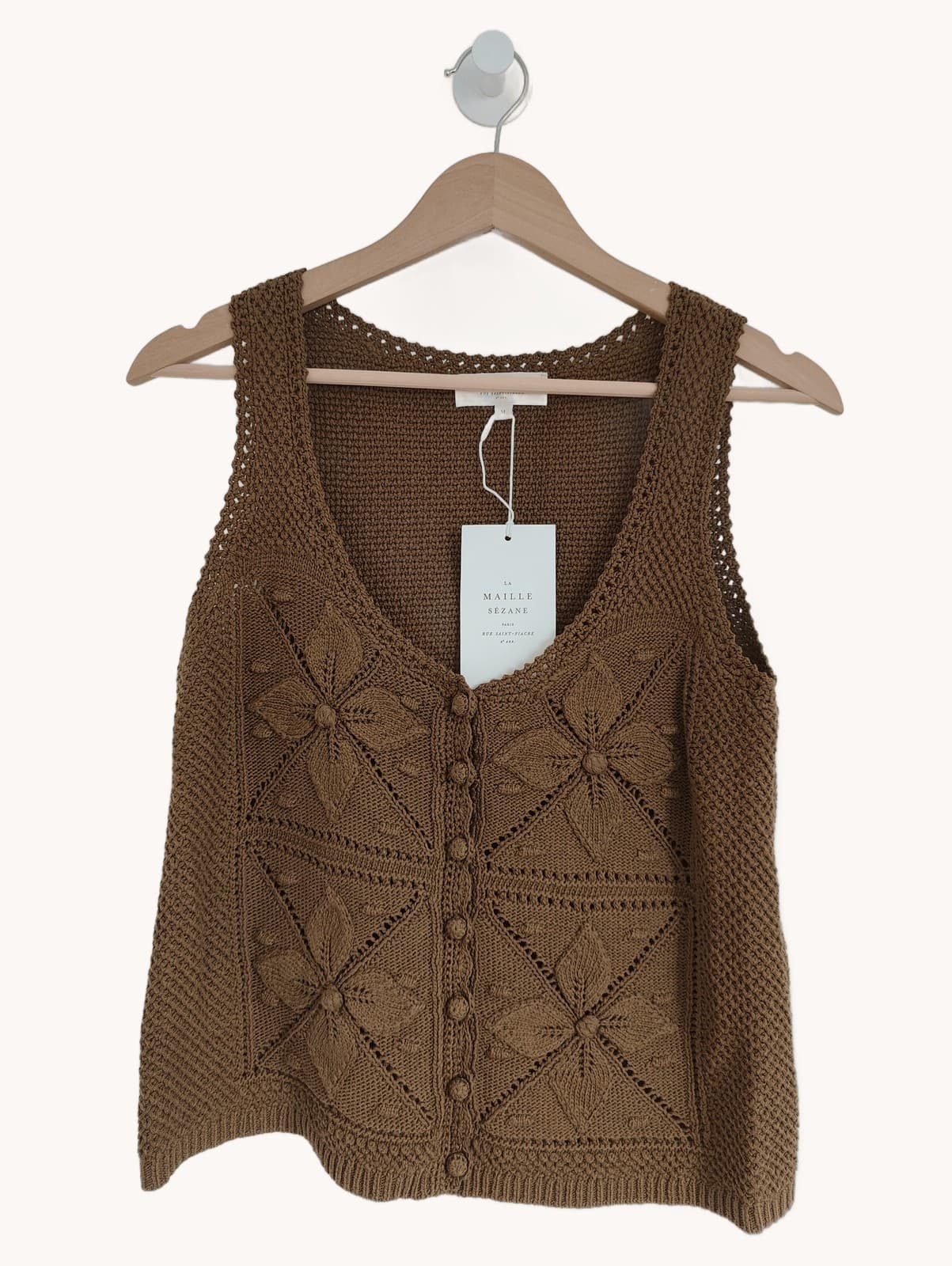 Top en maille boutonné Sézane – Taille M  — photo 1