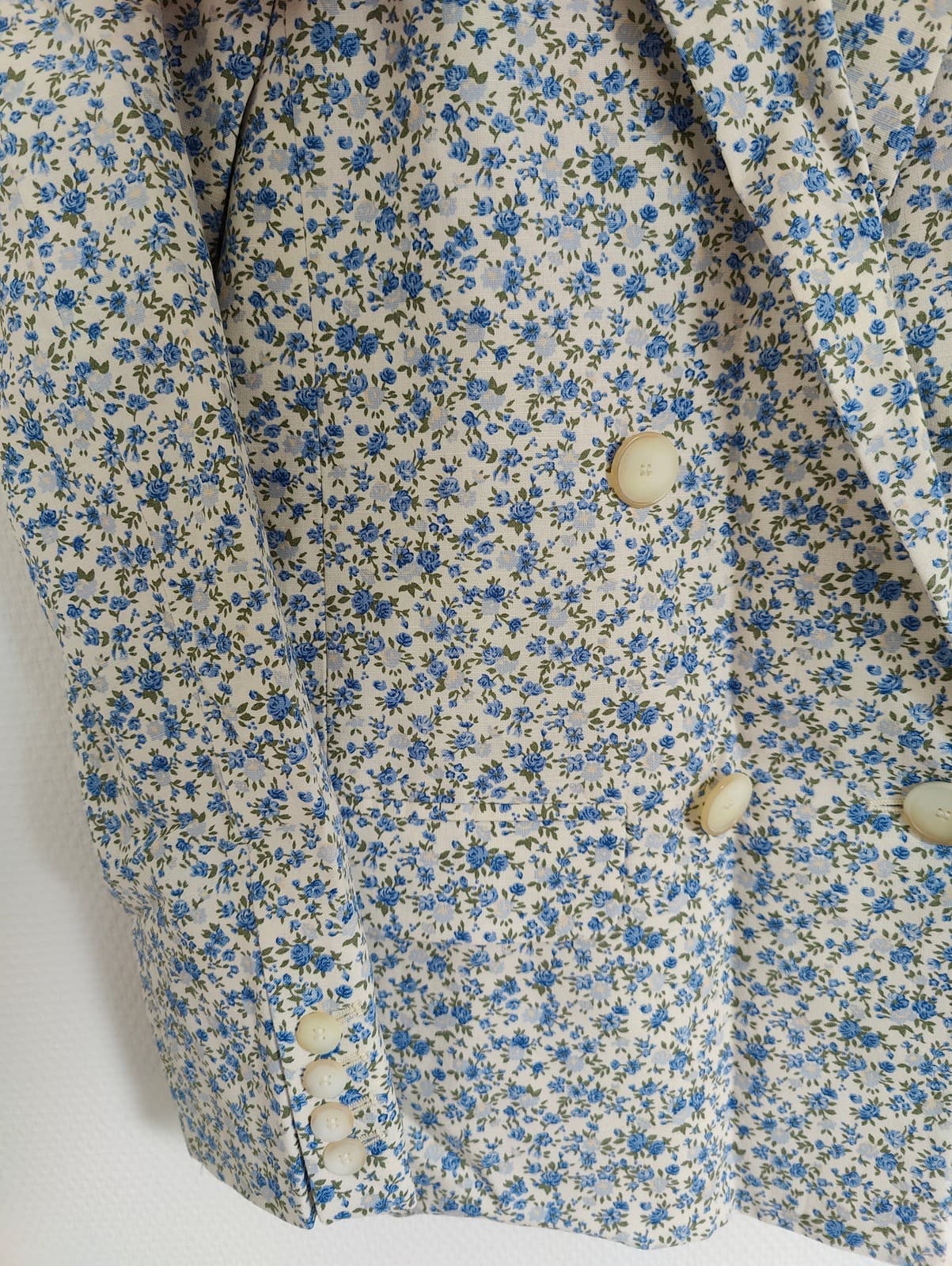 Blazer croisé fleuri bleu et blanc Sézane – Taille XS  — photo 3
