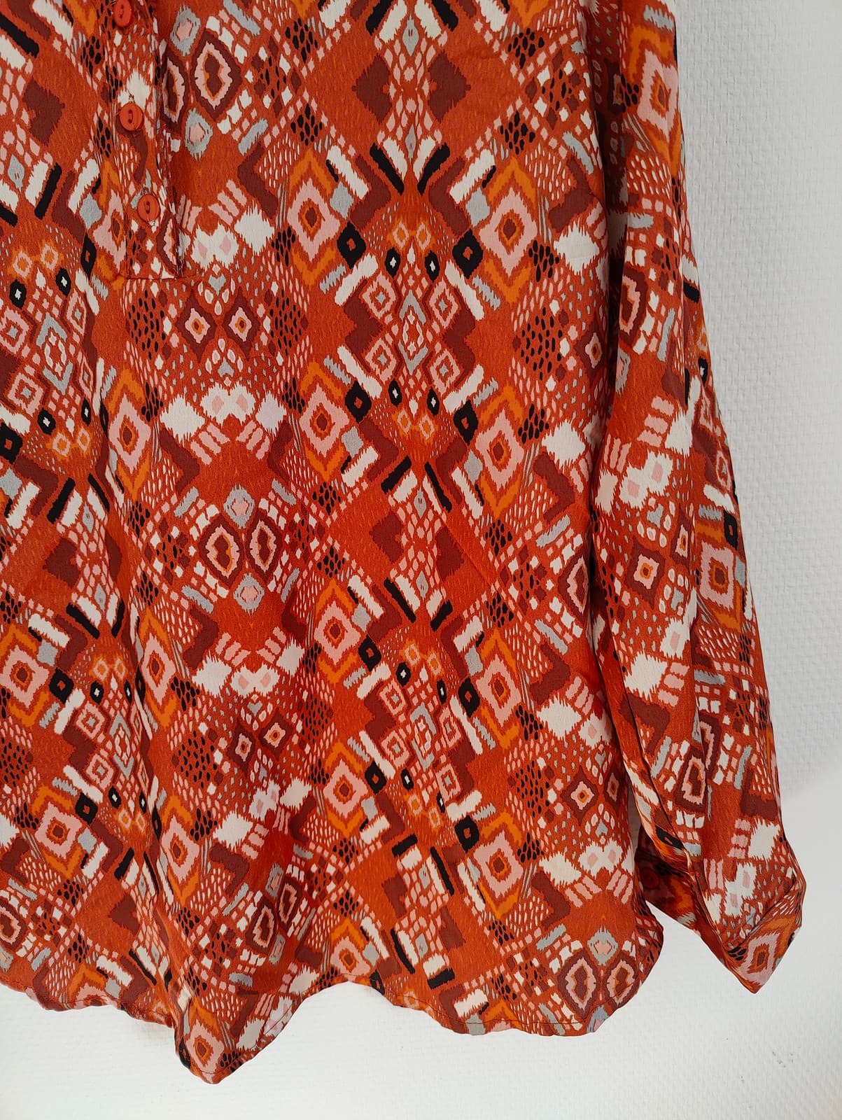 Chemise à imprimé ethnique orange Christy – Taille 2 — photo 3