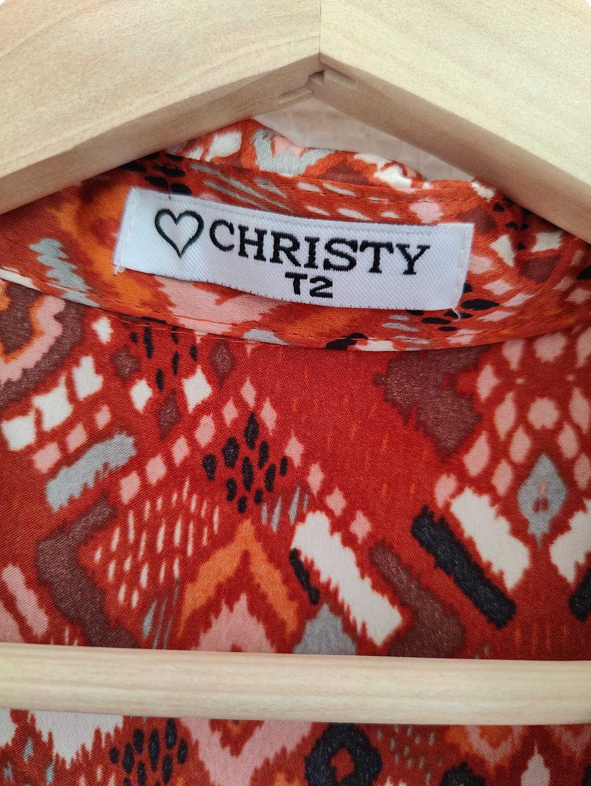 Chemise à imprimé ethnique orange Christy – Taille 2 — photo 4