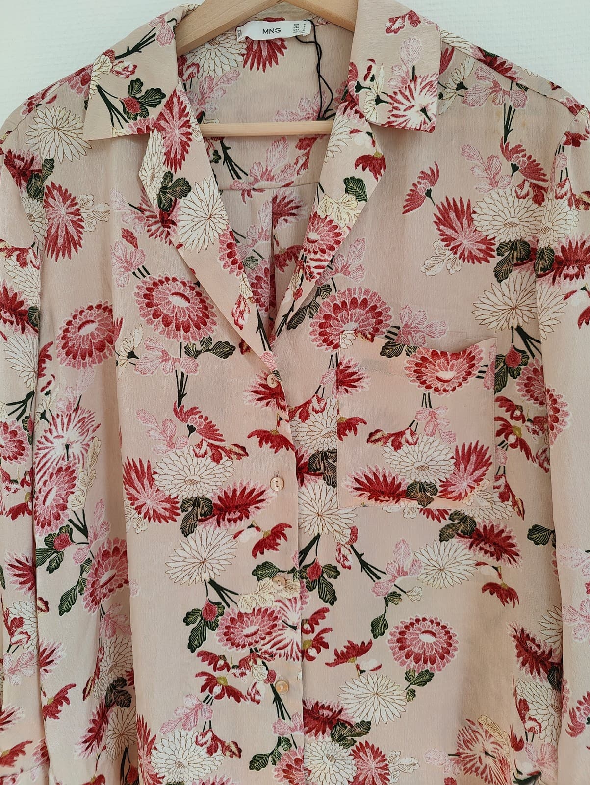 Chemise fleurie rose poudré Mango – Taille M — photo 2