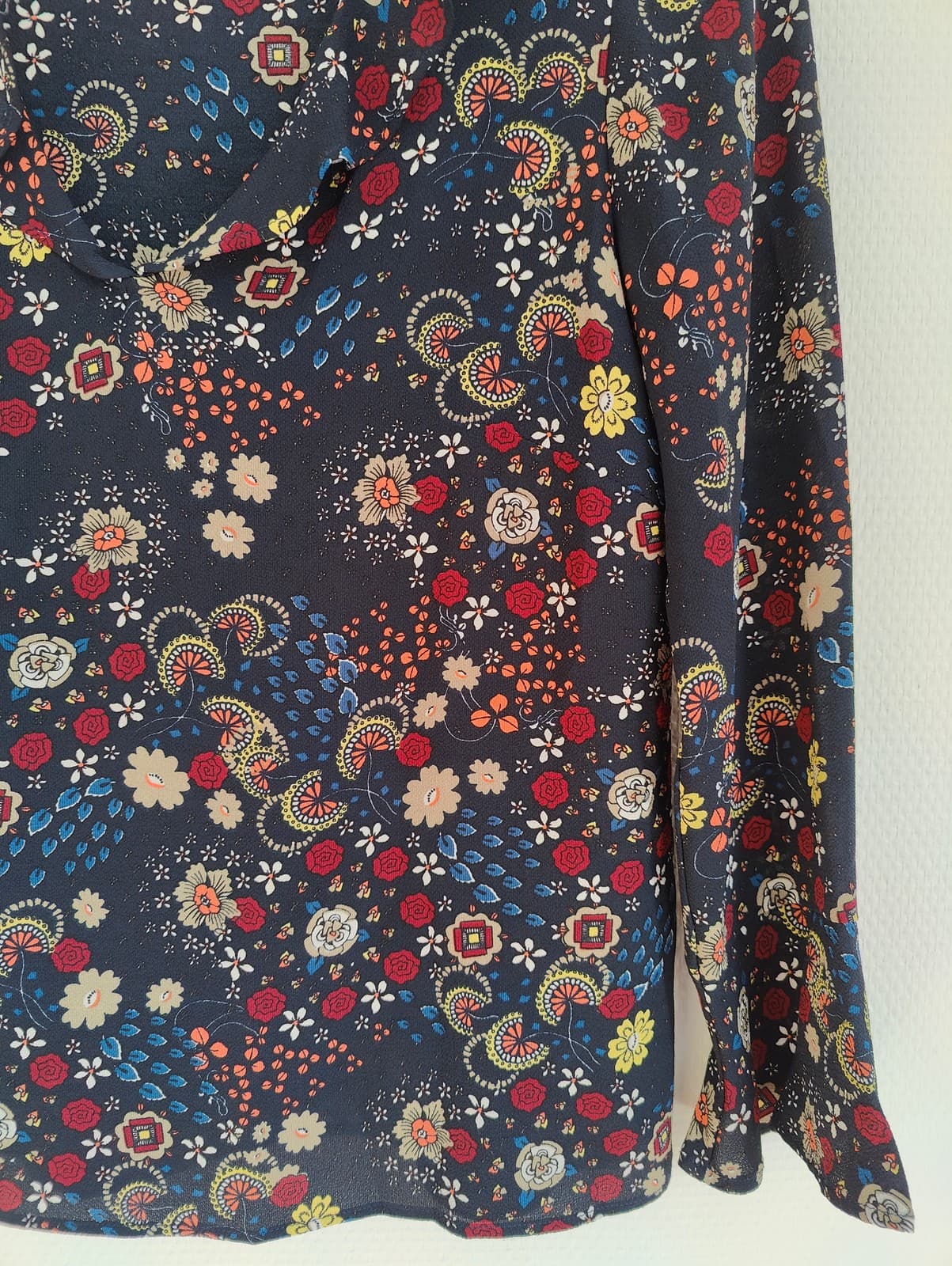 Blouse fleurie bleu marine Comptoir des Cotonniers – Taille 34 — photo 3
