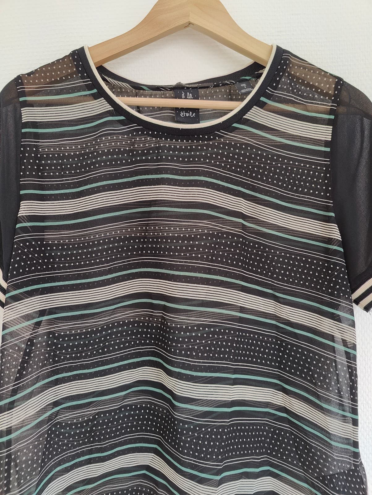 Top rayé noir et crème en voile Scotch & Soda – Taille 1 — photo 2