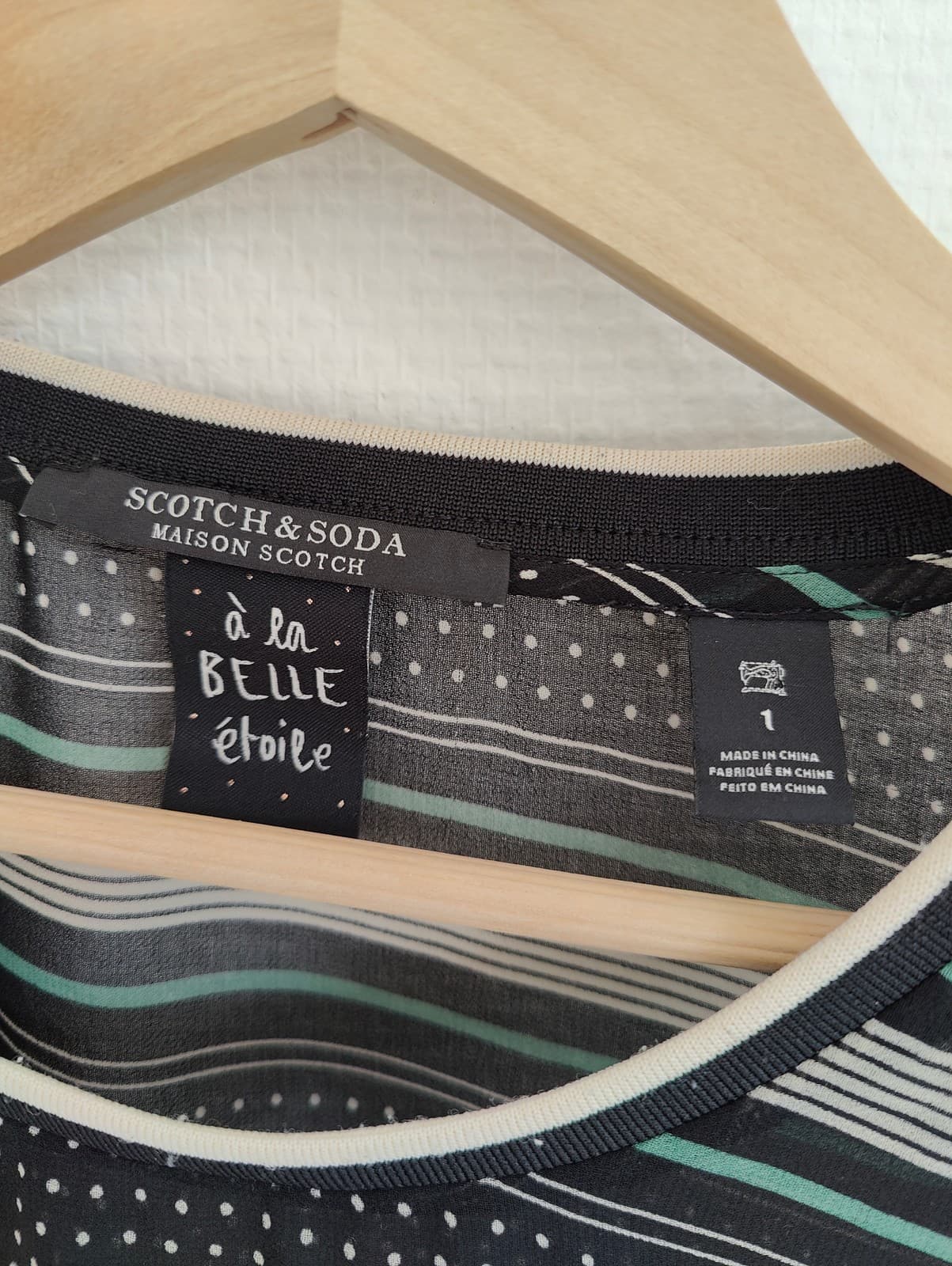 Top rayé noir et crème en voile Scotch & Soda – Taille 1 — photo 4
