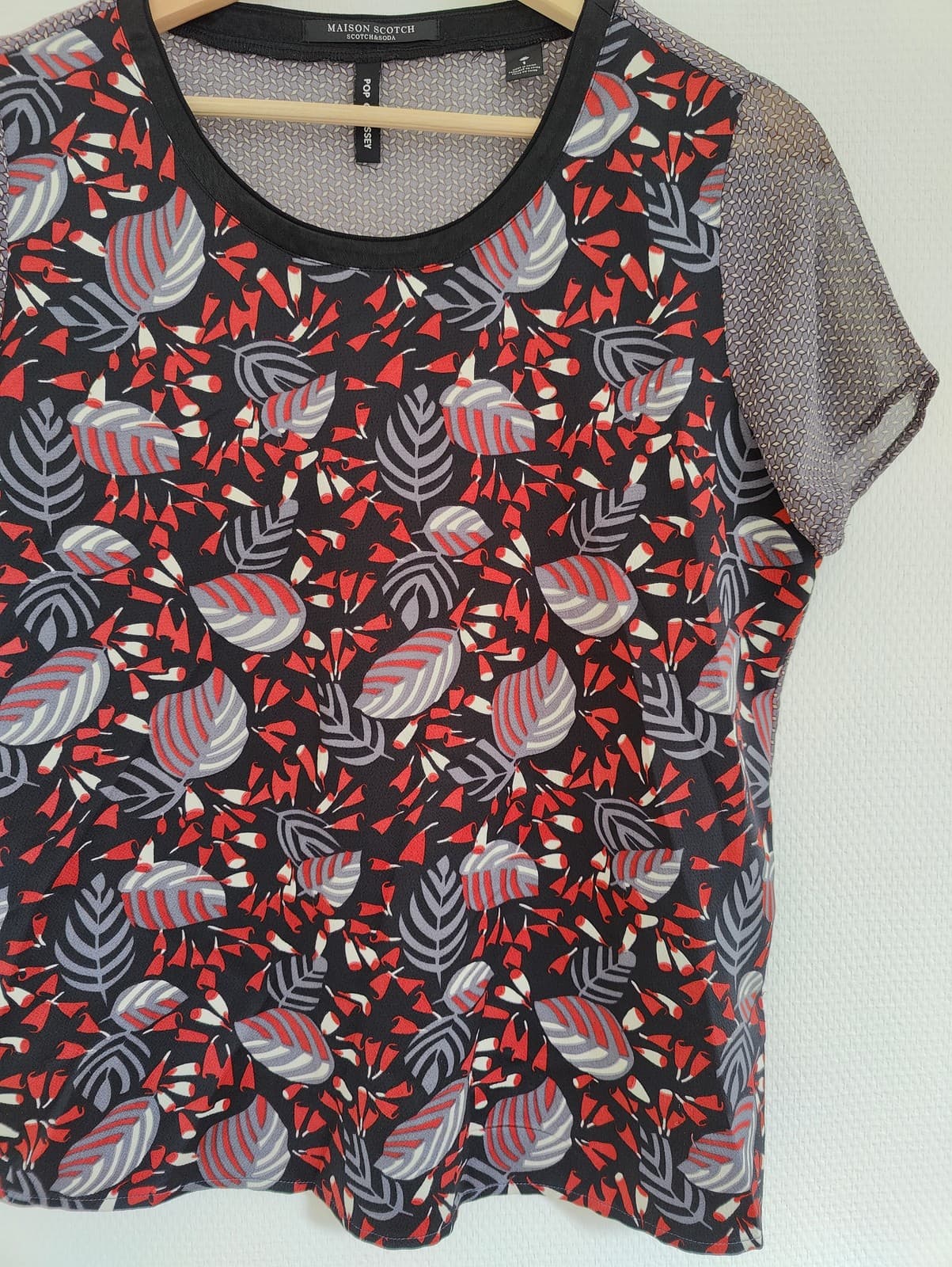 Top imprimé feuillage à manches résille Maison Scotch – Taille 1 — photo 3