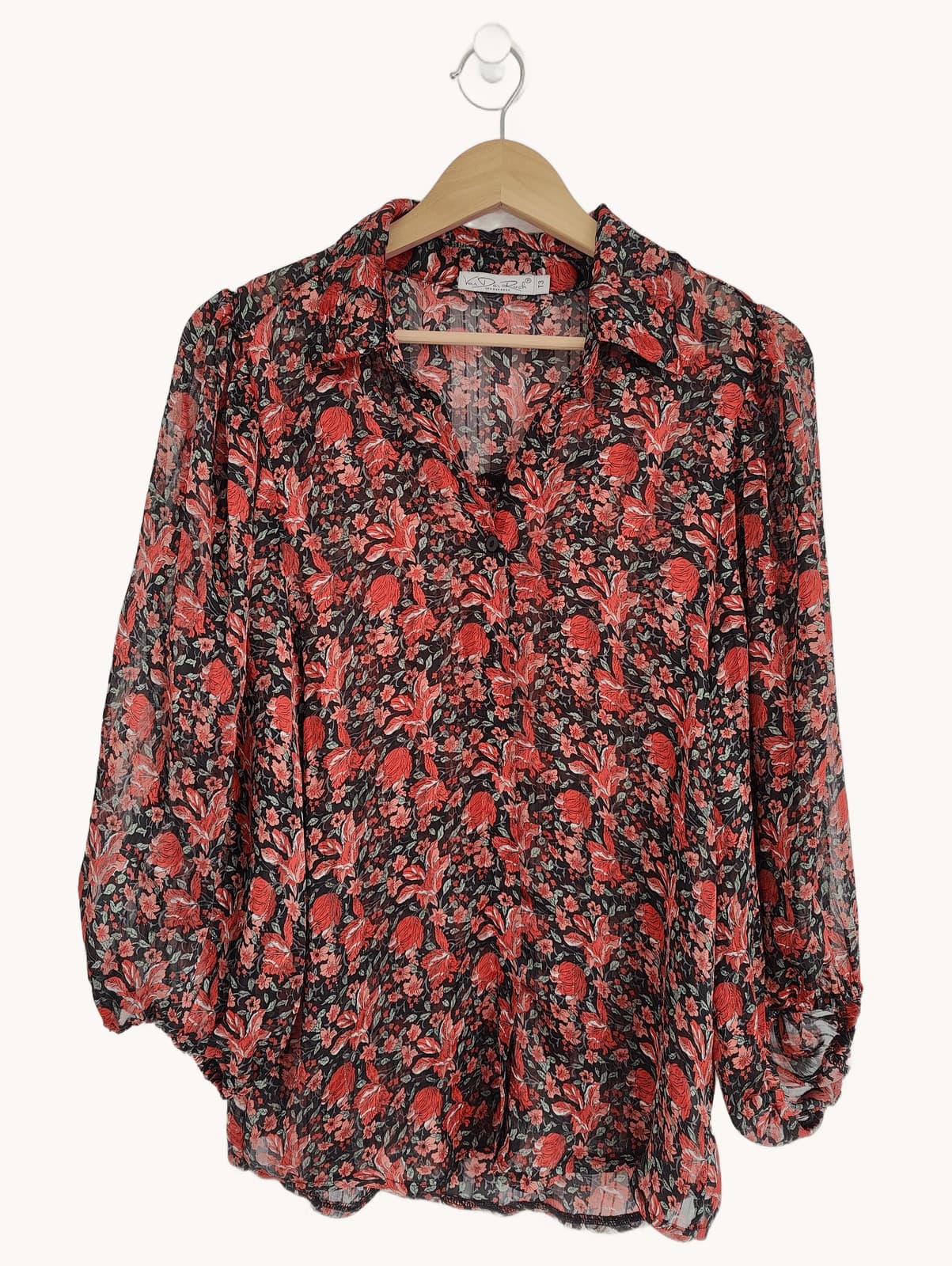 Blouse fleurie terracotta Van Der Rock – Taille 3 — photo 1
