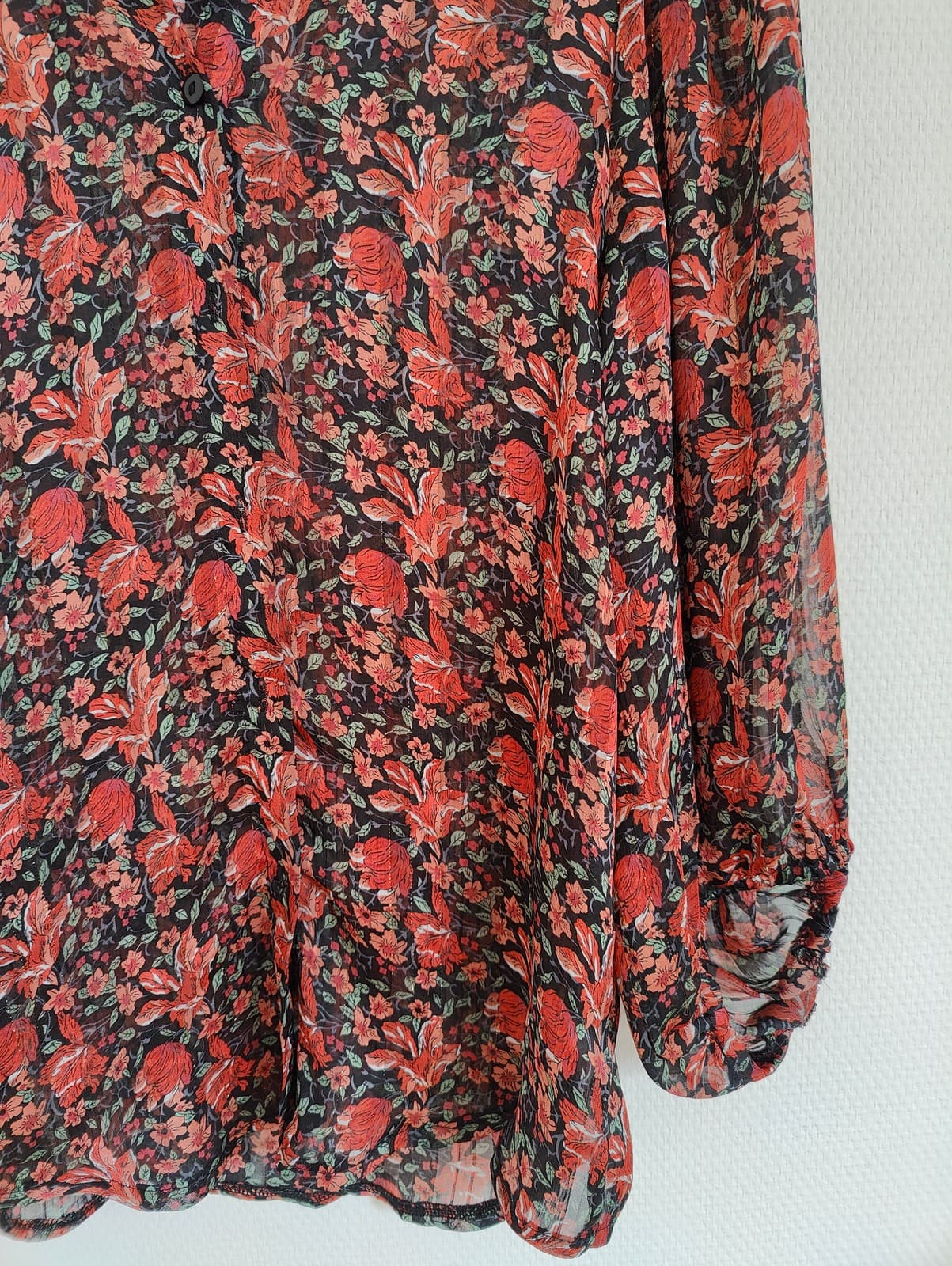 Blouse fleurie terracotta Van Der Rock – Taille 3 — photo 3