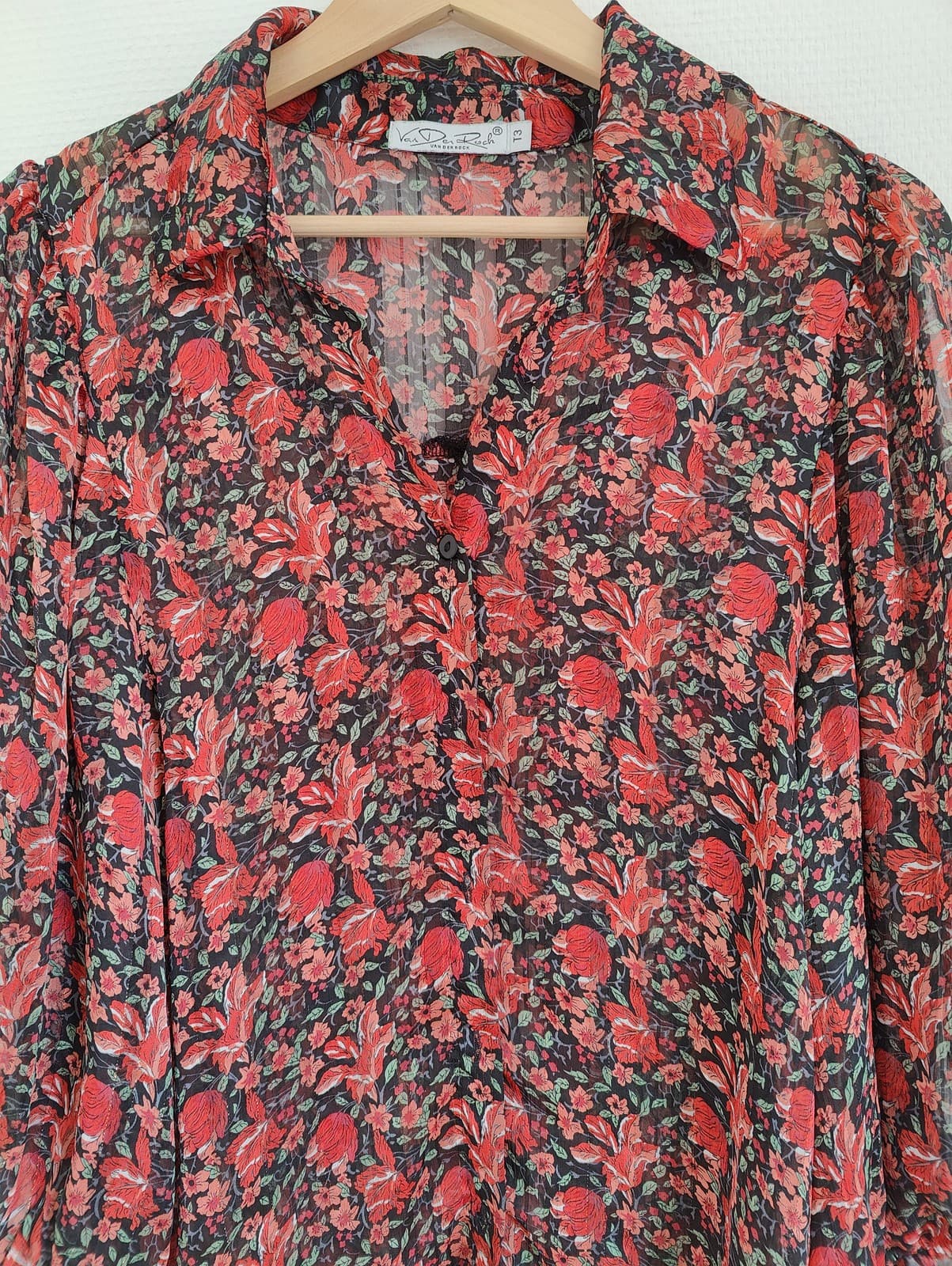 Blouse fleurie terracotta Van Der Rock – Taille 3 — photo 2