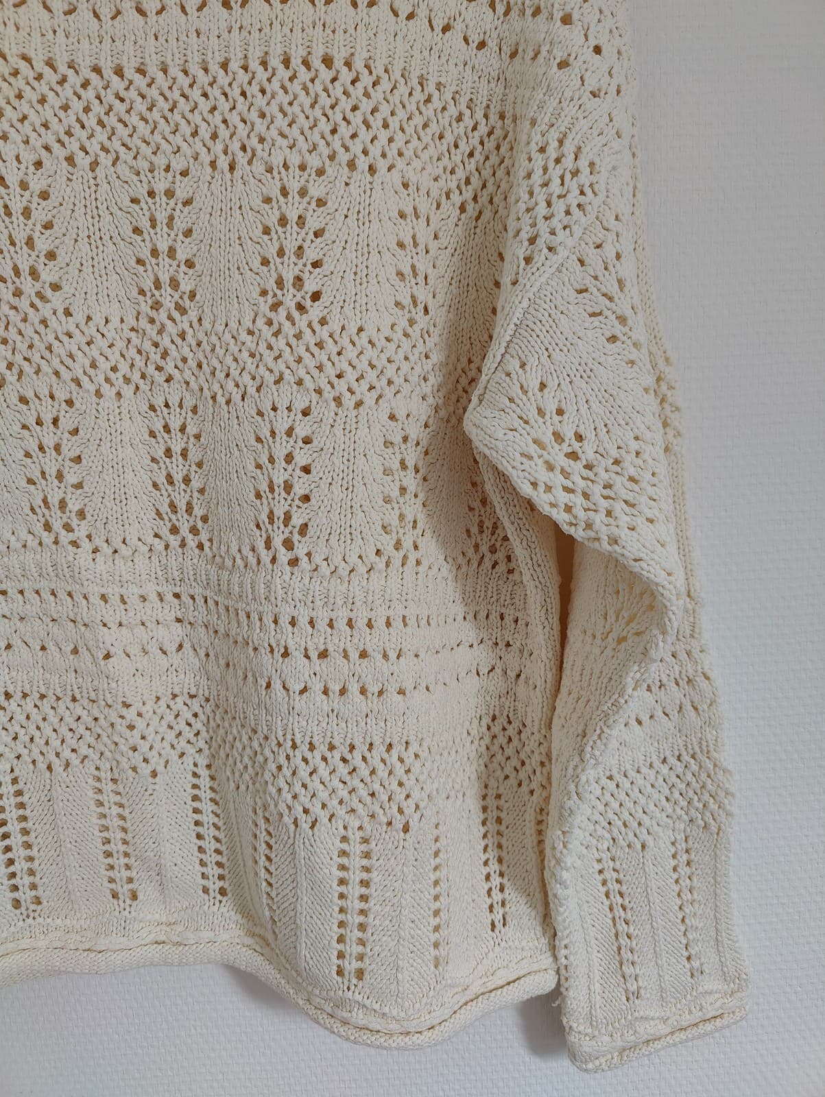 Pull Mango en maille ajourée écrue – Taille M — photo 3
