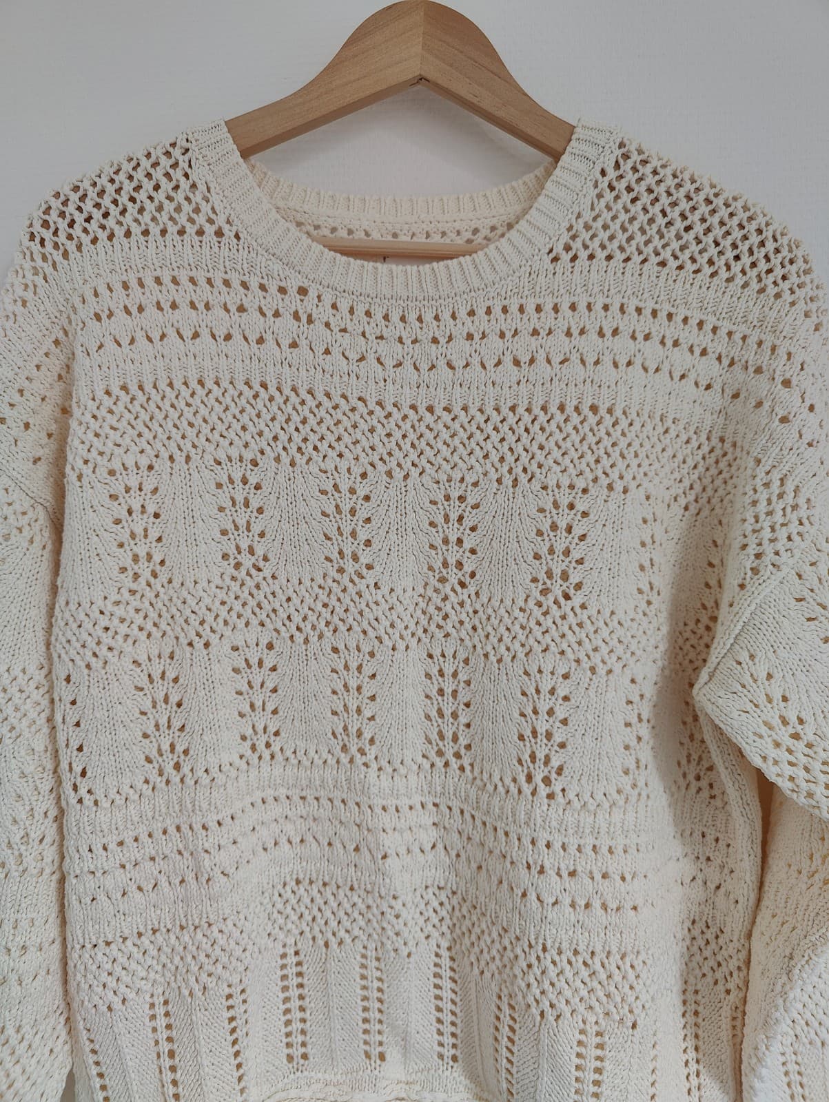 Pull Mango en maille ajourée écrue – Taille M — photo 2