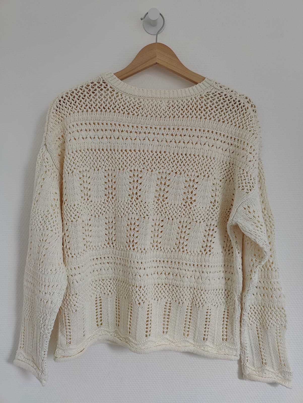 Pull Mango en maille ajourée écrue – Taille M — photo 4