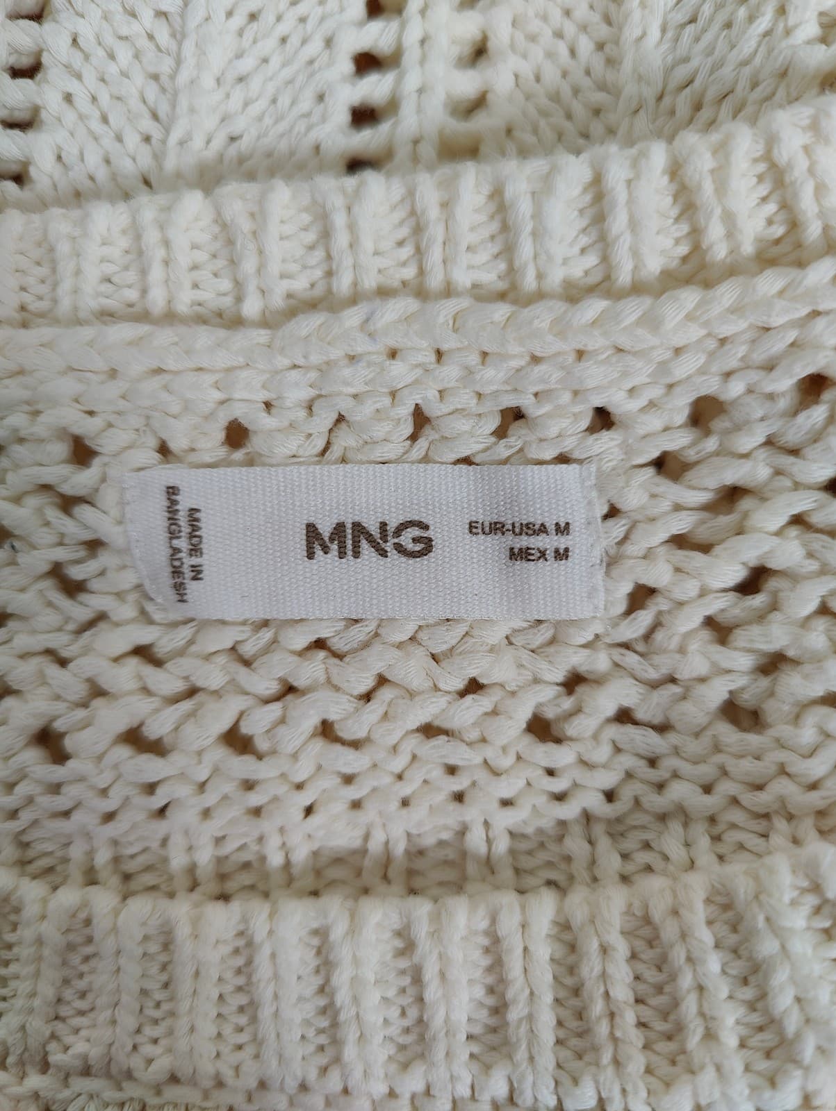 Pull Mango en maille ajourée écrue – Taille M — photo 5