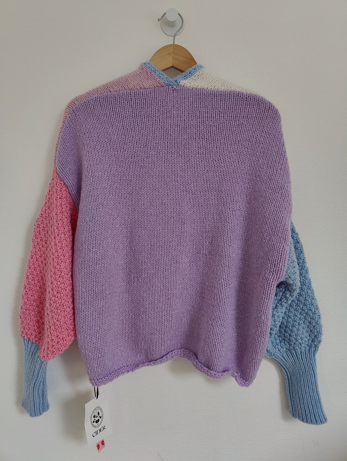 Cardigan colorblock pastel à fleurs au crochet Cider – Taille L — photo 5