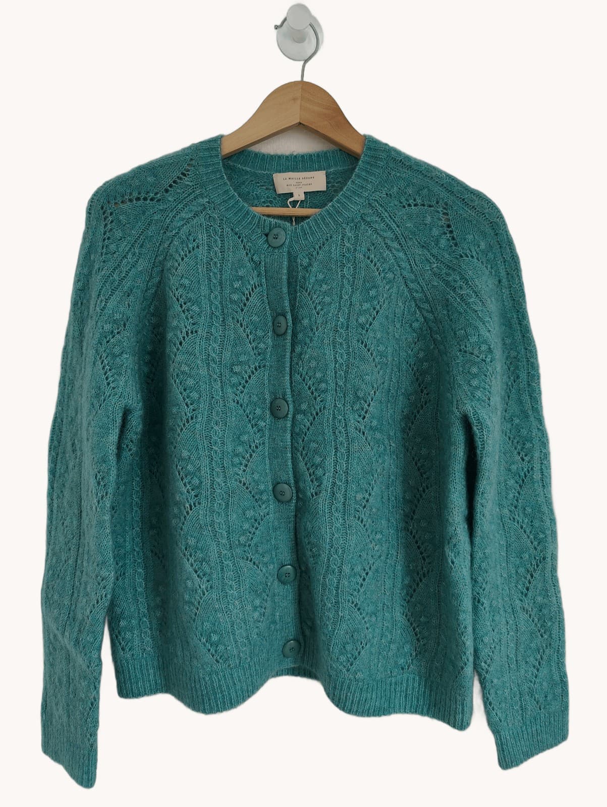 Gilet en maille texturée bleu canard Sézane – Taille S — photo 1