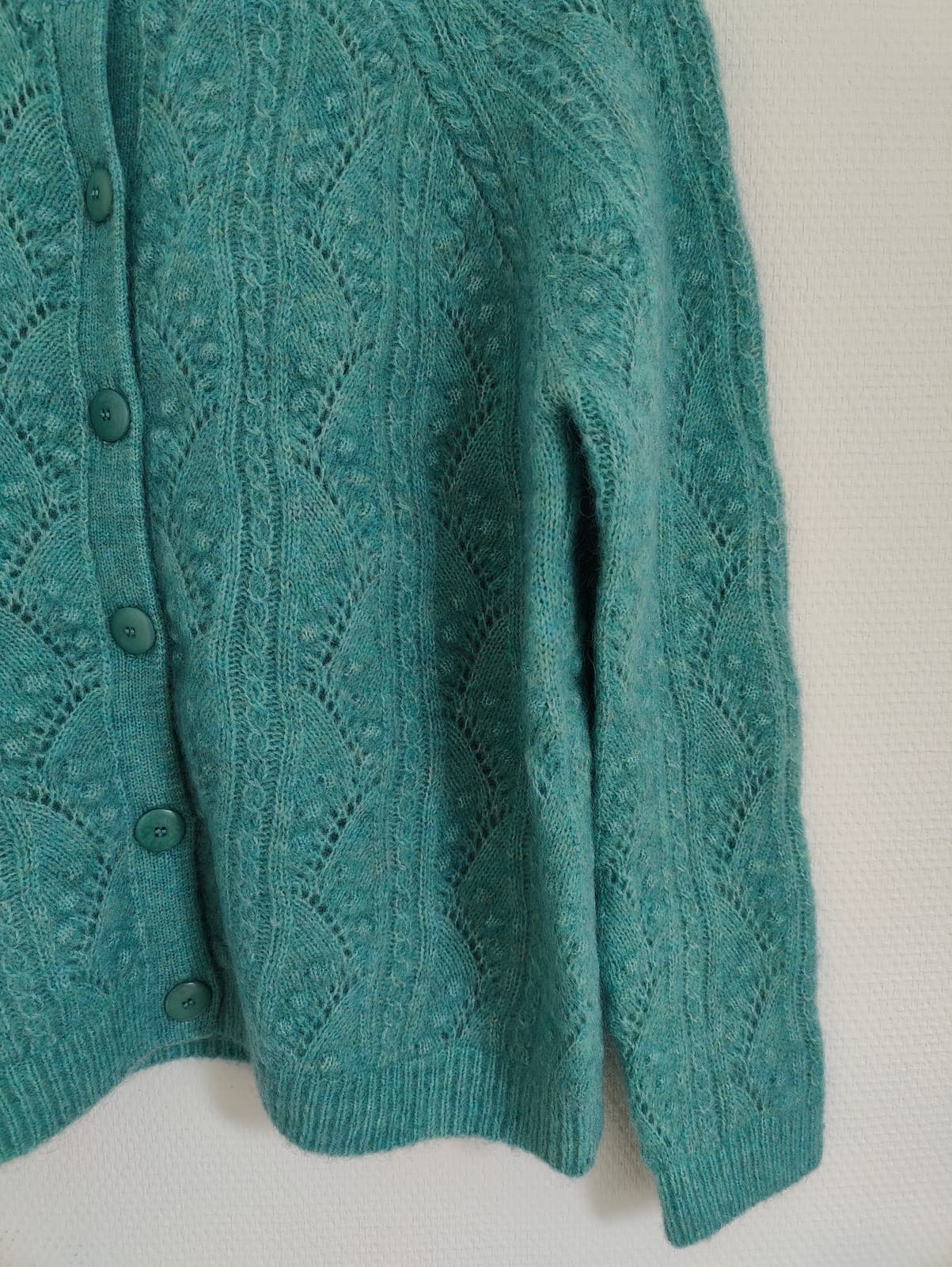 Gilet en maille texturée bleu canard Sézane – Taille S — photo 3